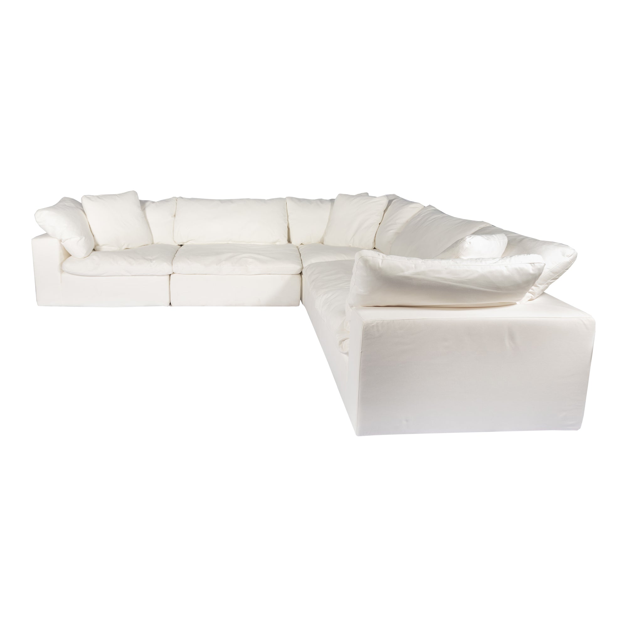 Moes Clay Classic L-Shaped Modular Sectional Cream White YJ-1010-05