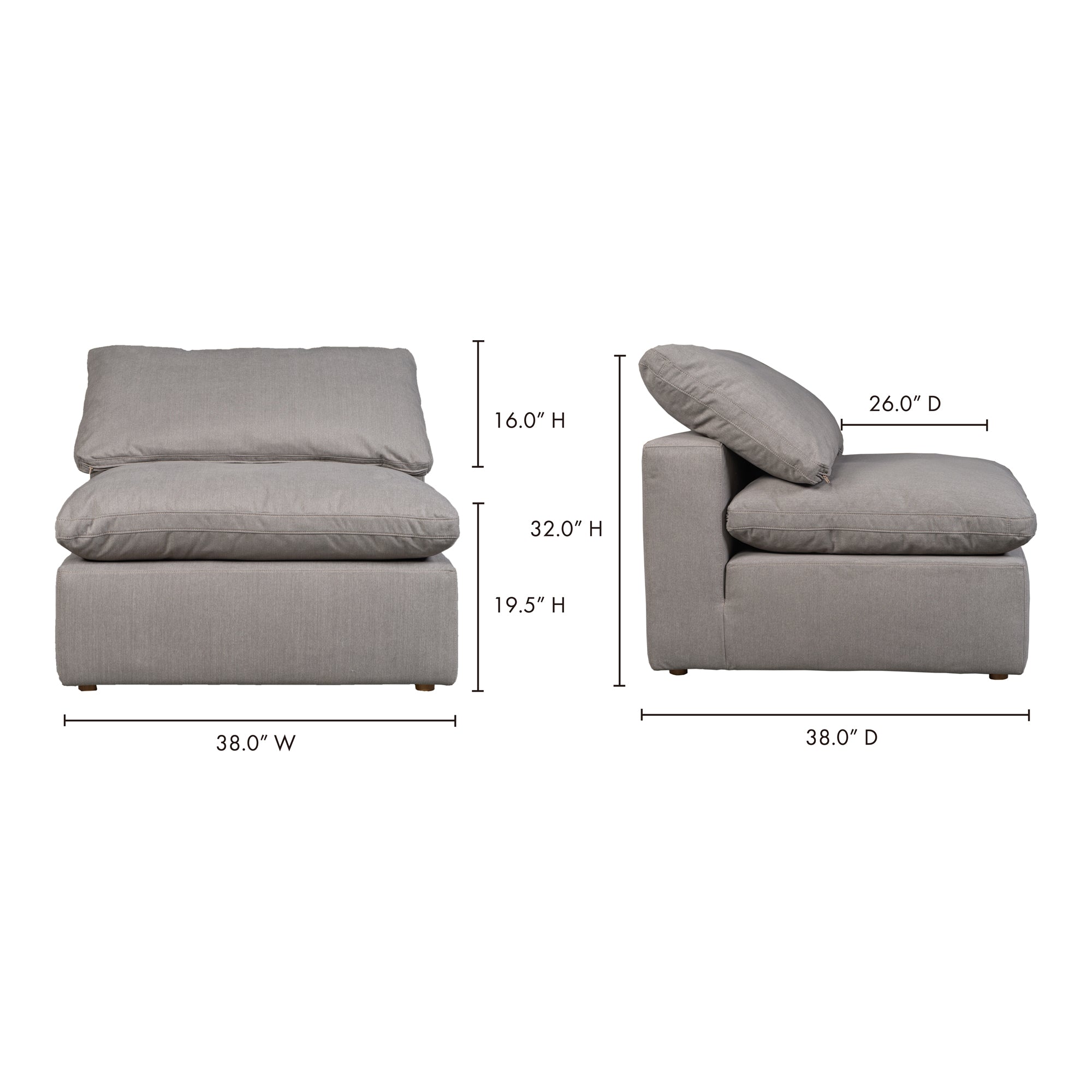 Moes Terra Condo Chair Light Grey YJ-1013-29