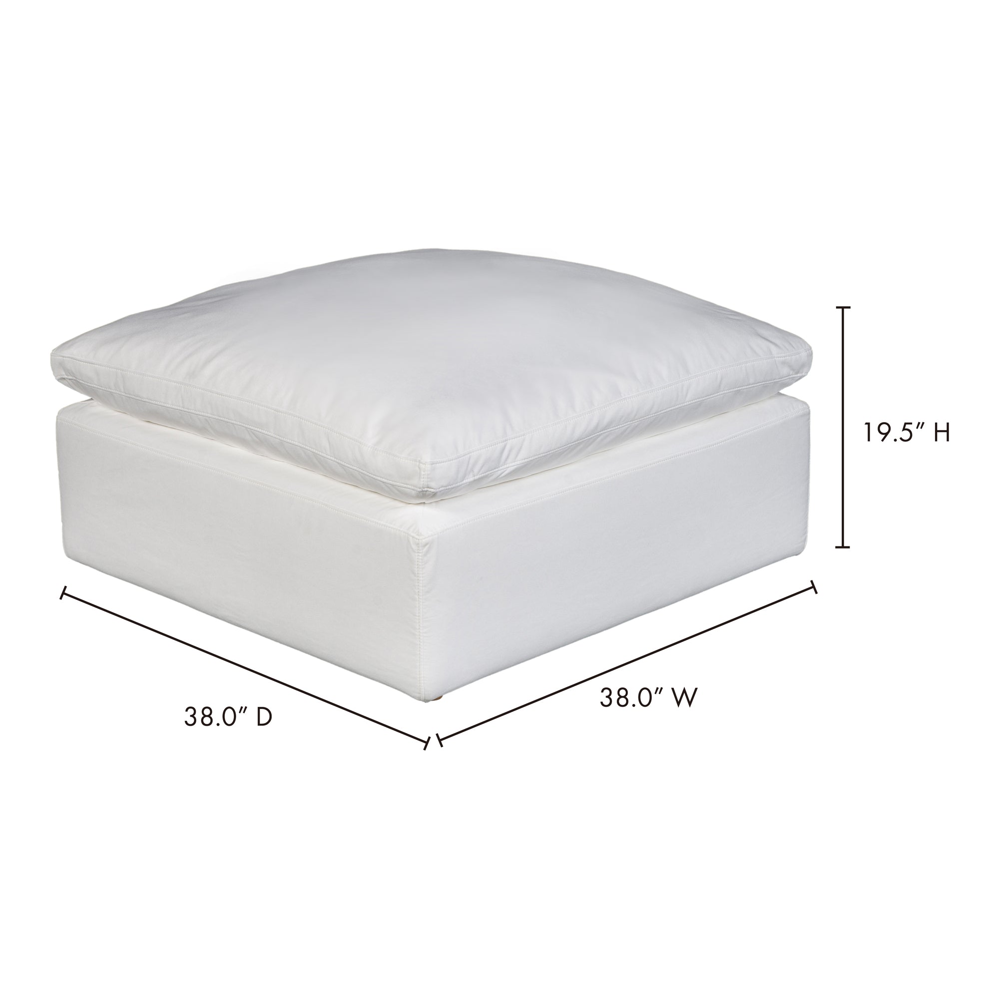 Moes Terra Condo Ottoman Cream White YJ-1014-05
