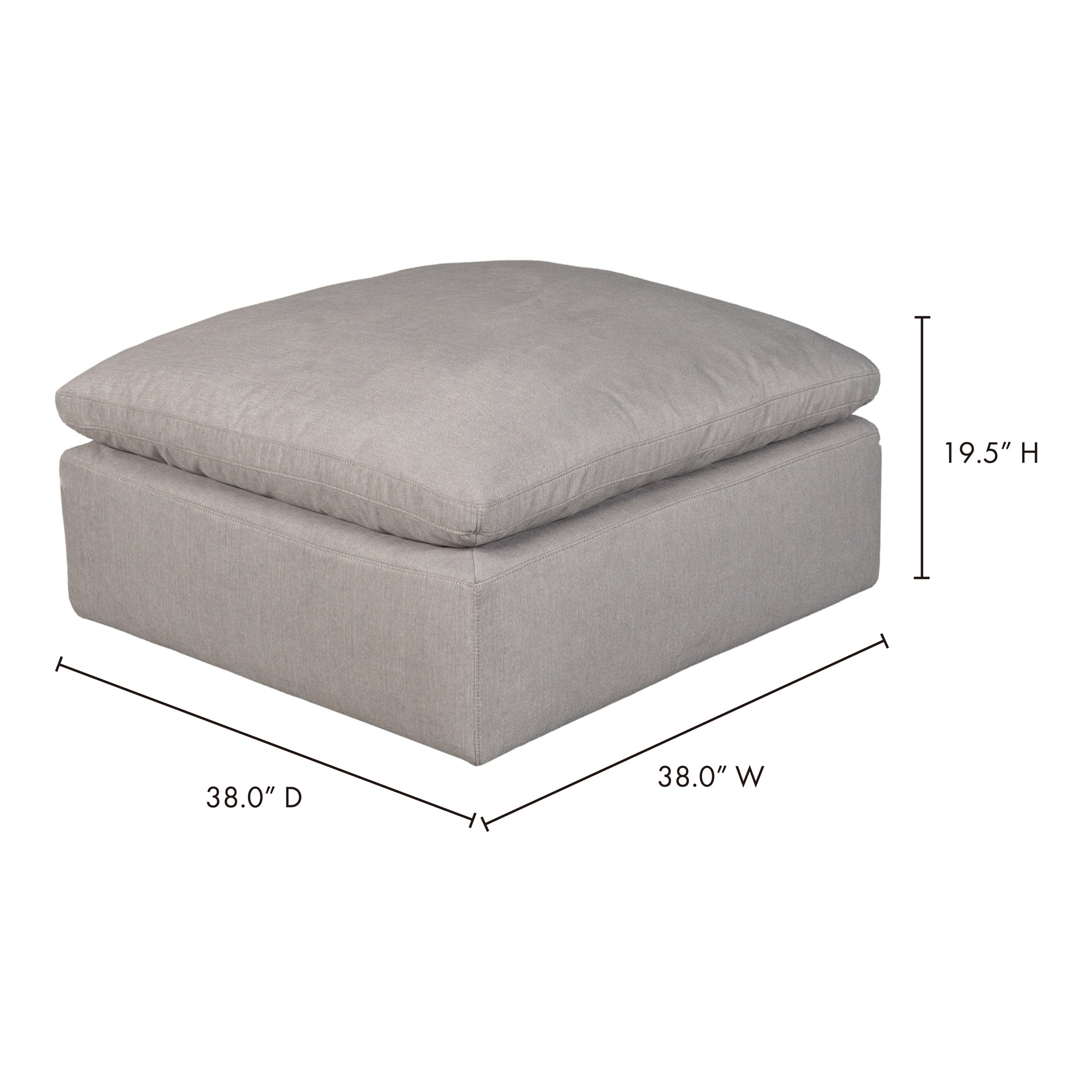 Moes Terra Condo Ottoman Light Grey YJ-1014-29