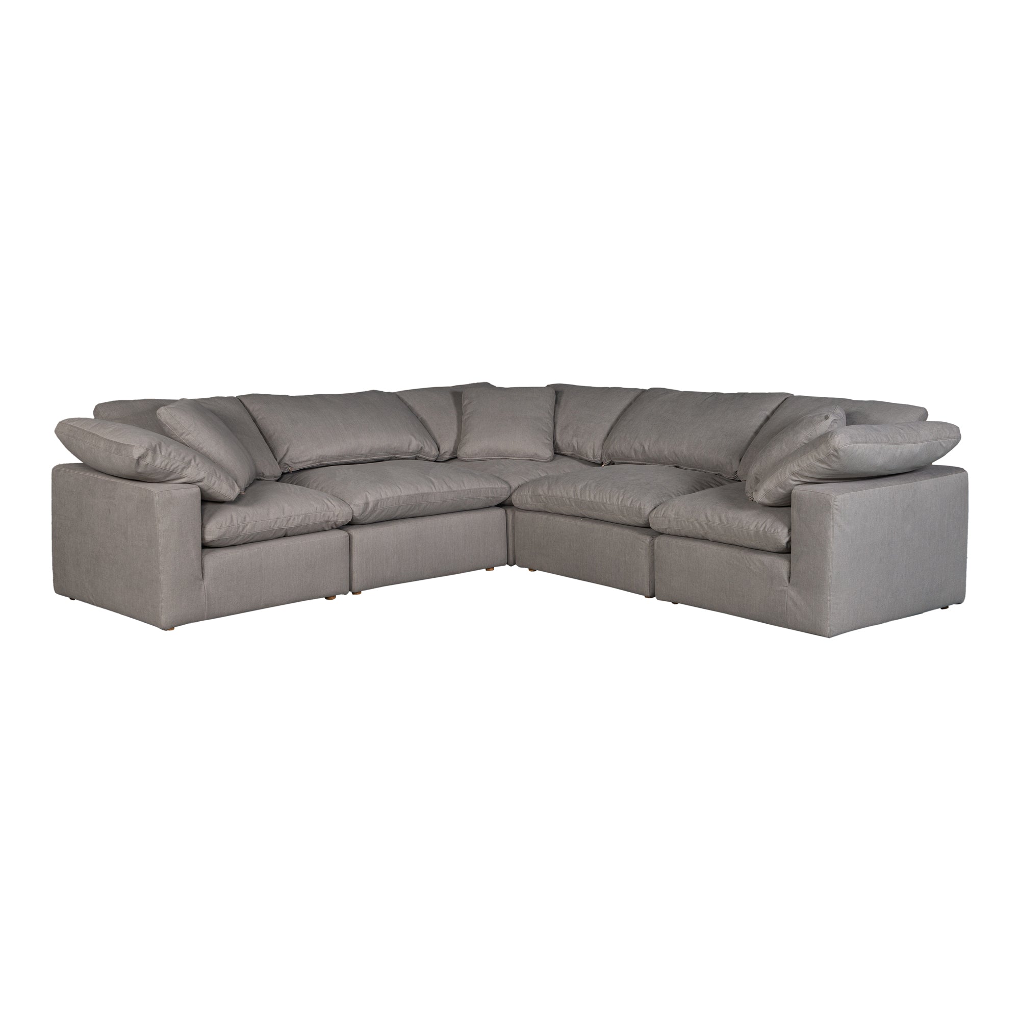 Moes Terra Condo Classic L-Shaped Modular Sectional Light Grey YJ-1017-29