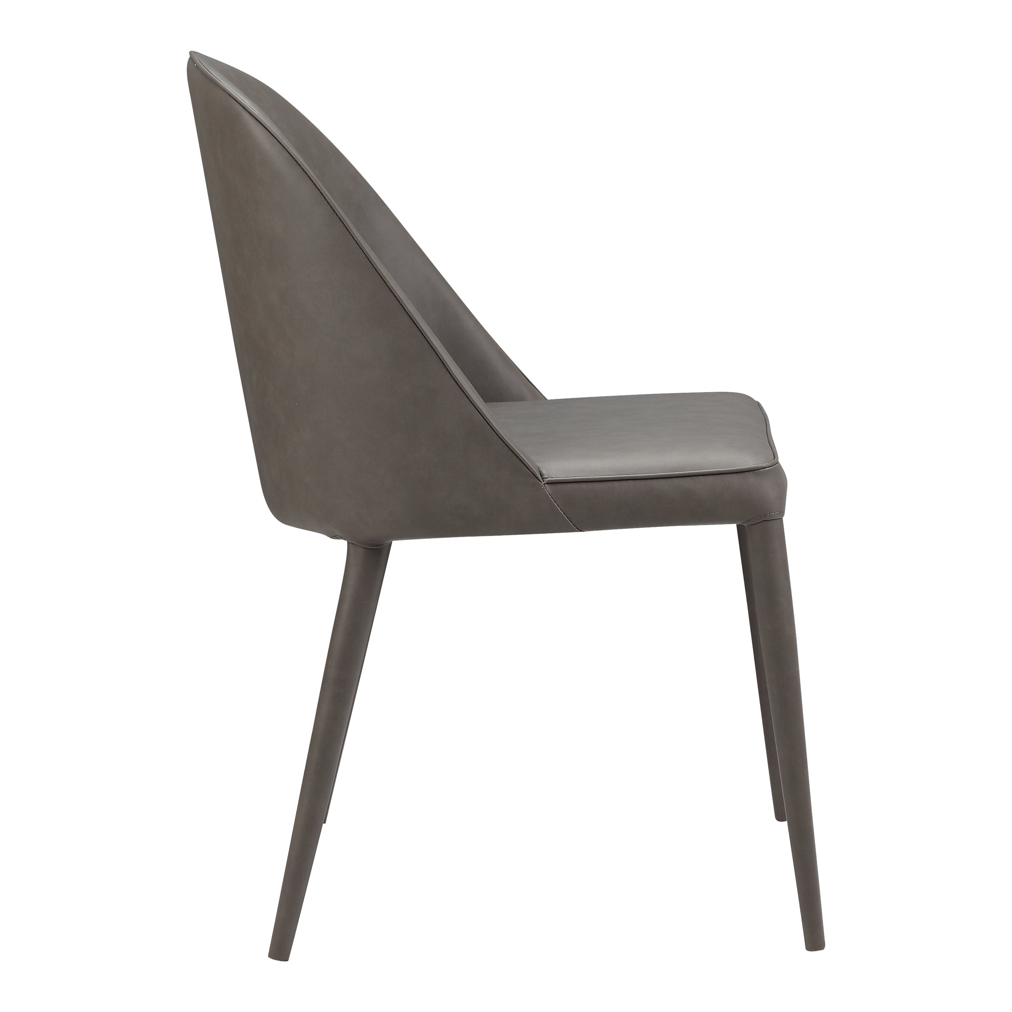 Moes Burton Dining Chair Grey Vegan Leather - Set Of Two YM-1002-26