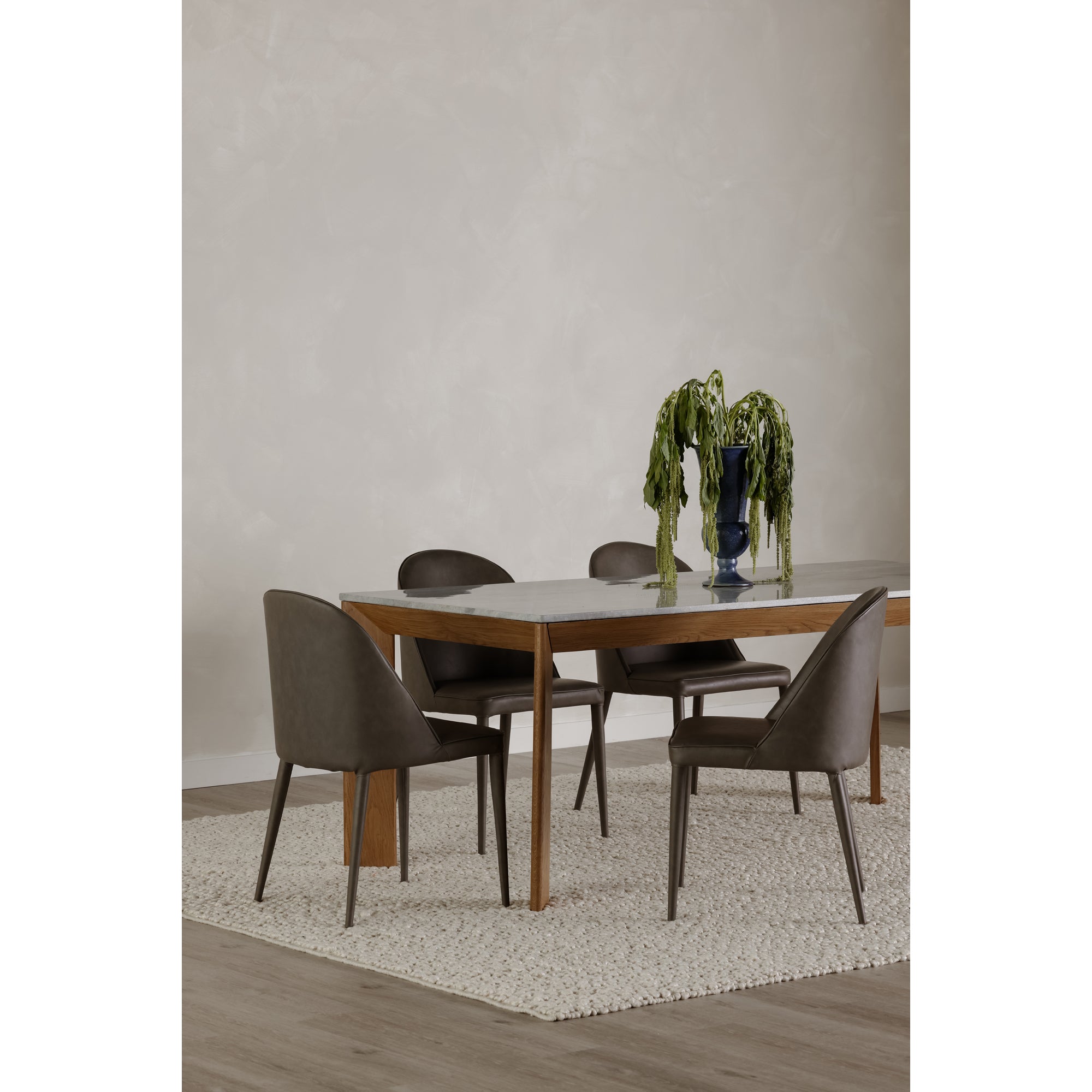 Moes Burton Dining Chair Grey Vegan Leather - Set Of Two YM-1002-26