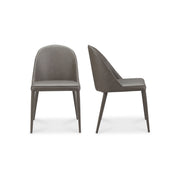 Moes Burton Dining Chair Grey Vegan Leather - Set Of Two YM-1002-26
