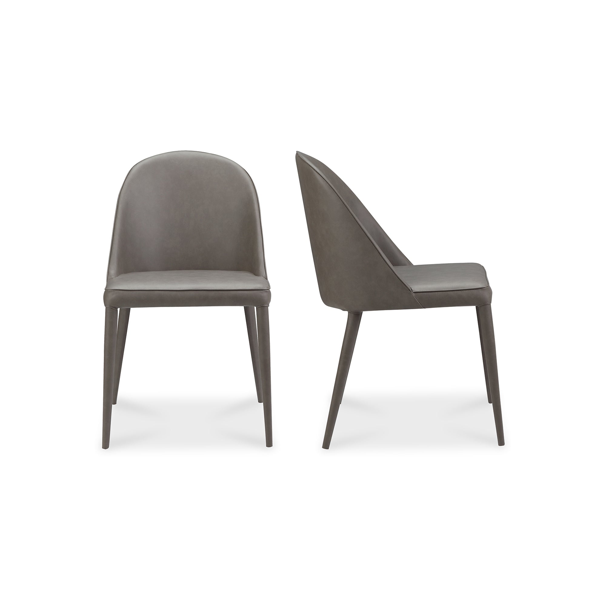 Moes Burton Dining Chair Grey Vegan Leather - Set Of Two YM-1002-26