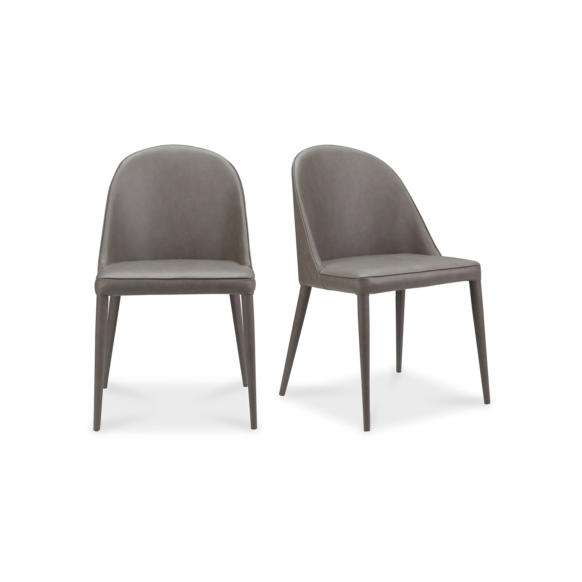 Moes Burton Dining Chair Grey Vegan Leather - Set Of Two YM-1002-26