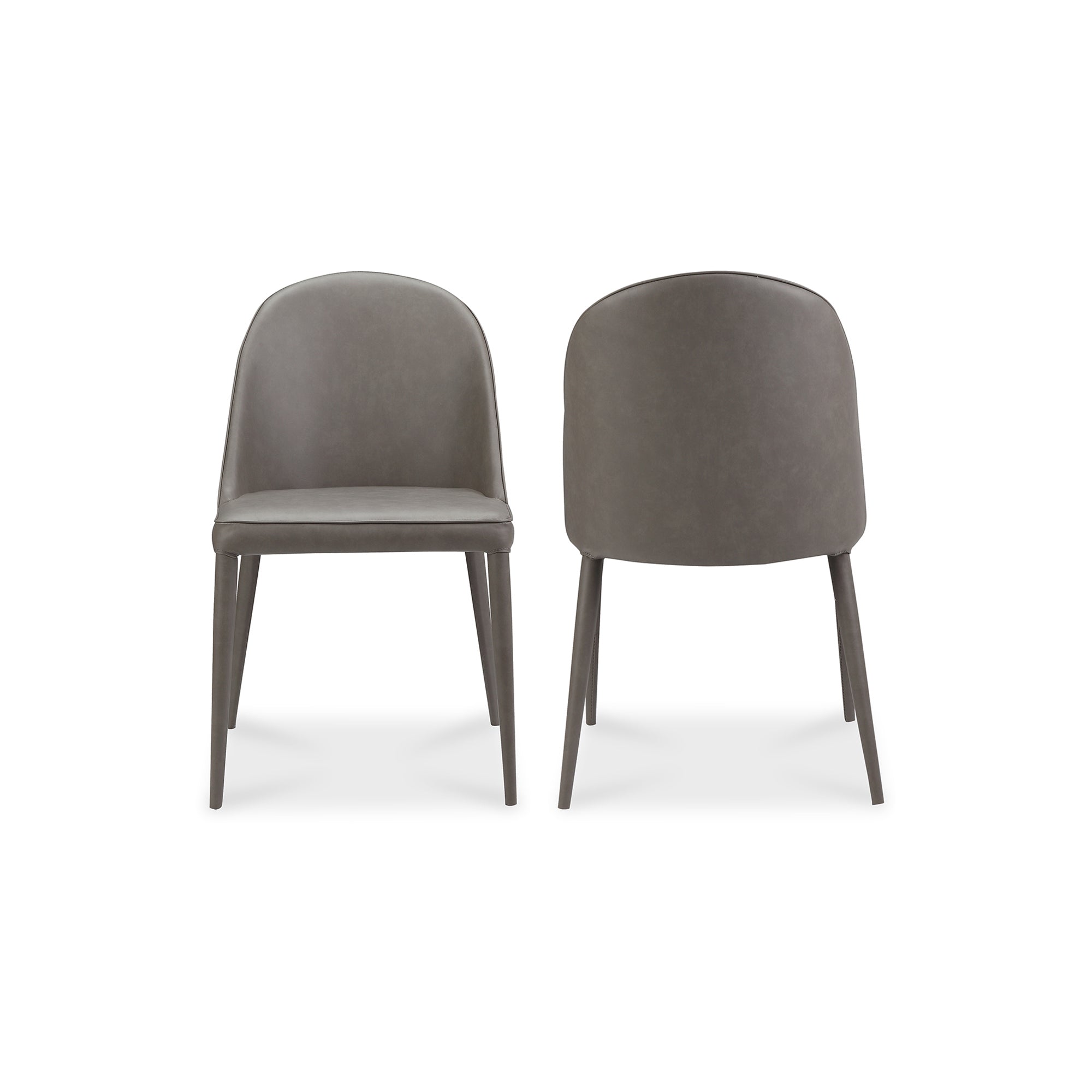 Moes Burton Dining Chair Grey Vegan Leather - Set Of Two YM-1002-26