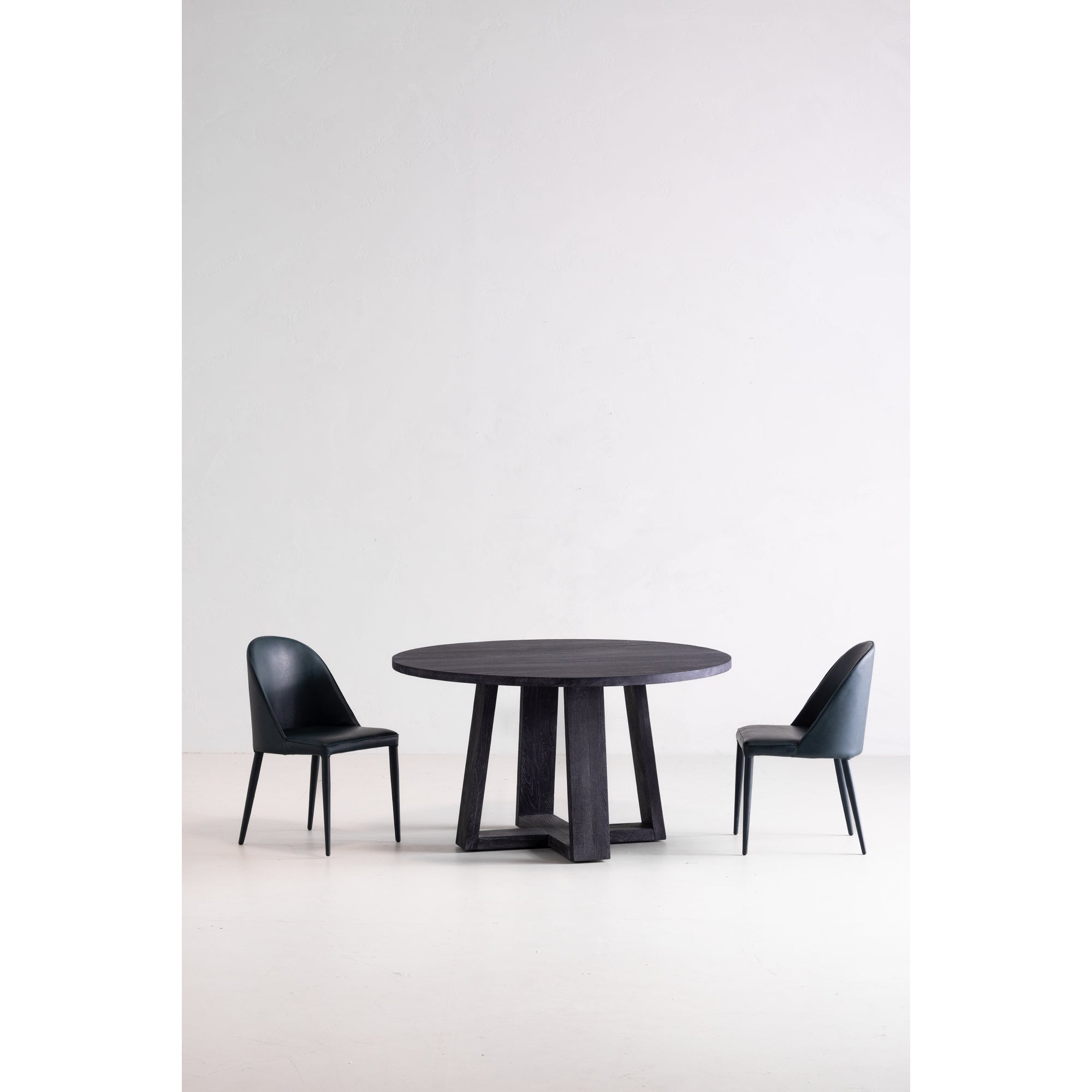 Moes Burton Dining Chair Dark Teal Vegan Leather - Set Of Two YM-1002-36