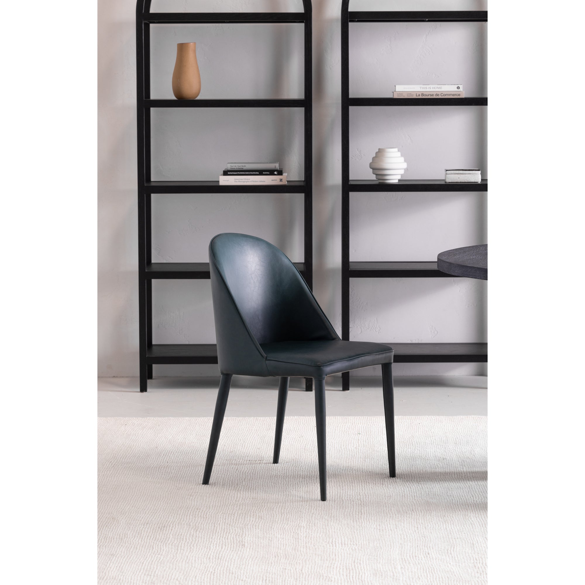 Moes Burton Dining Chair Dark Teal Vegan Leather - Set Of Two YM-1002-36