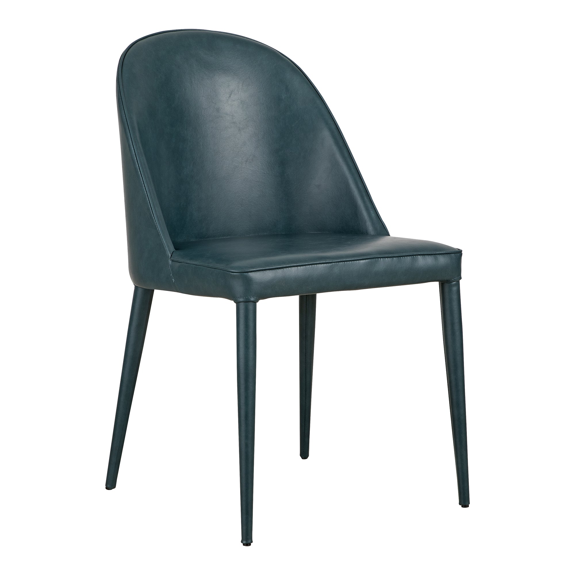 Moes Burton Dining Chair Dark Teal Vegan Leather - Set Of Two YM-1002-36