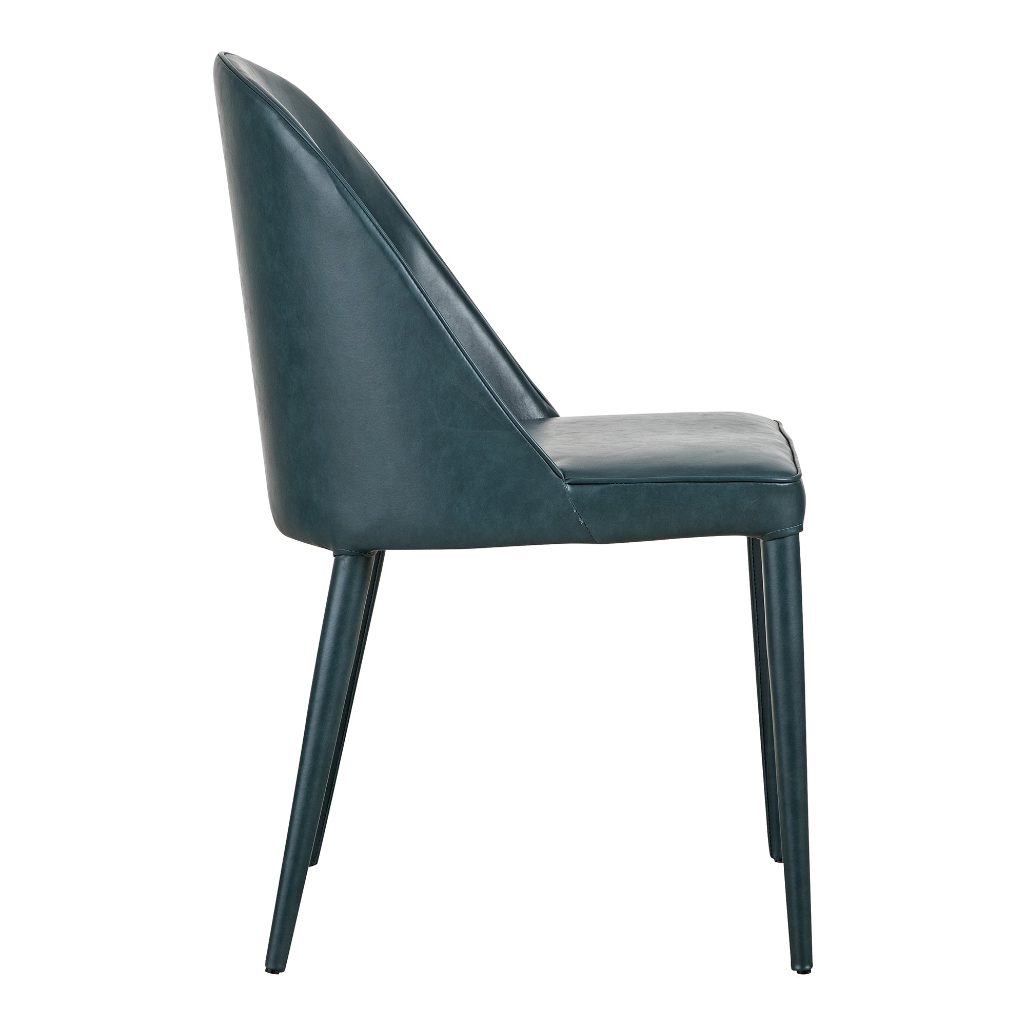Moes Burton Dining Chair Dark Teal Vegan Leather - Set Of Two YM-1002-36