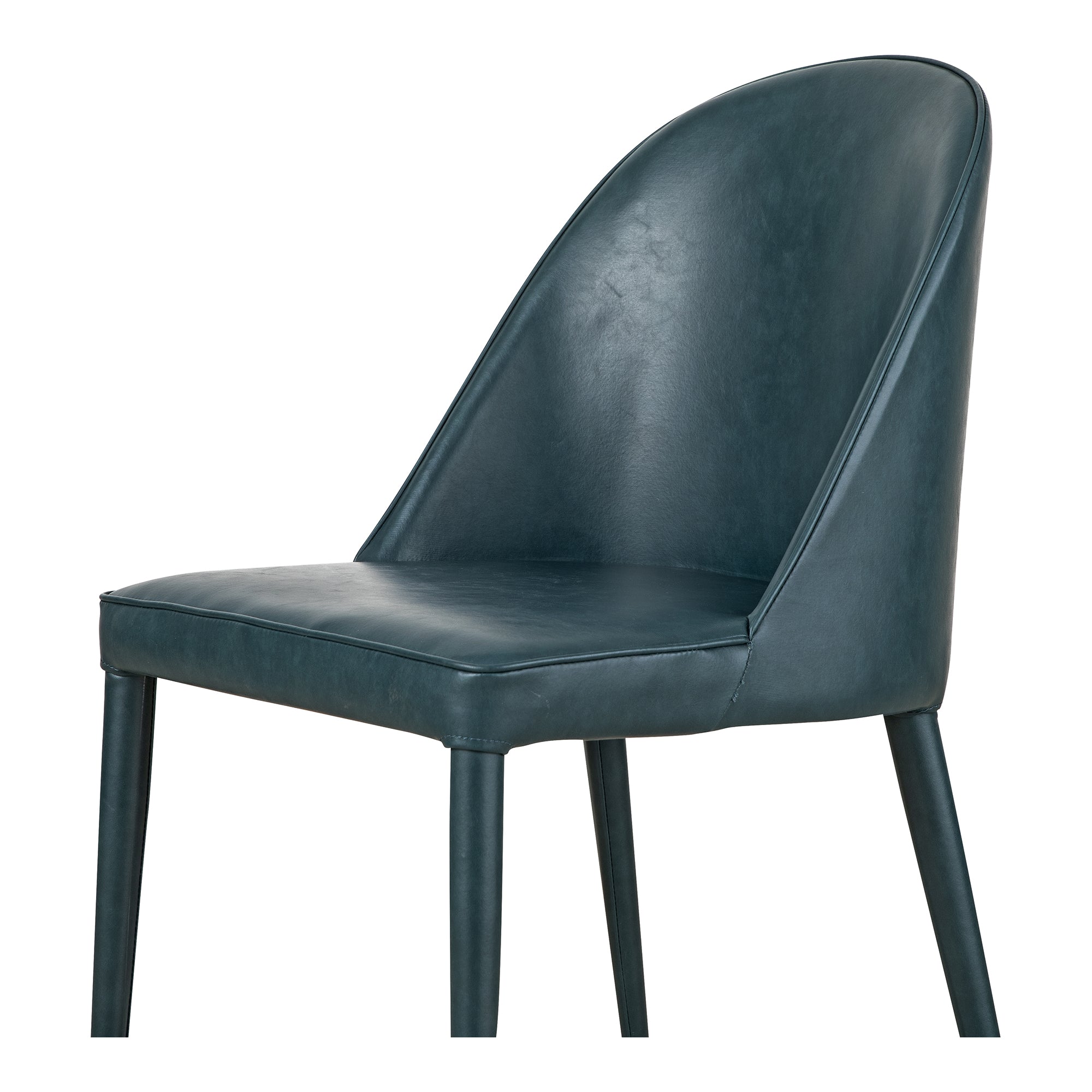 Moes Burton Dining Chair Dark Teal Vegan Leather - Set Of Two YM-1002-36