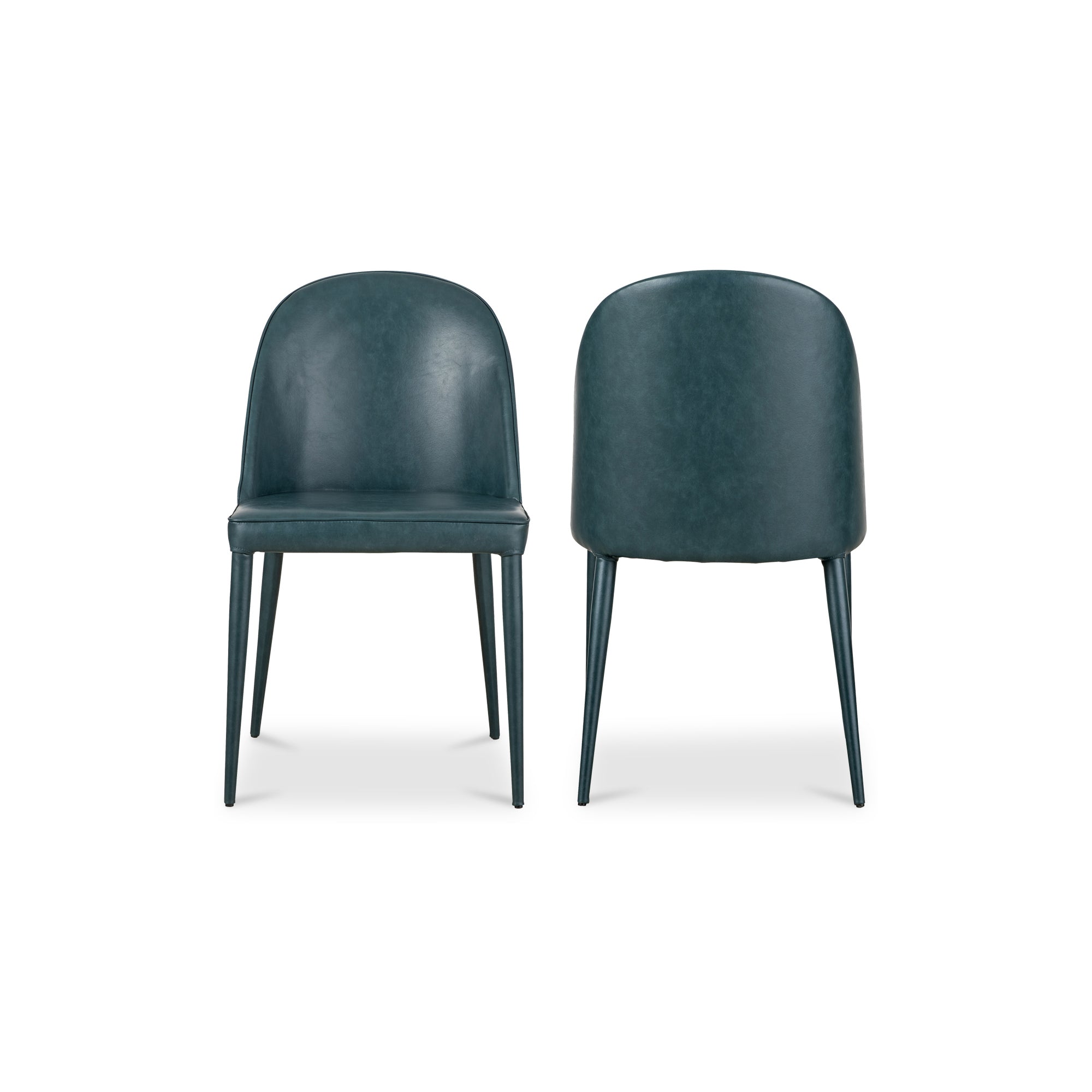 Moes Burton Dining Chair Dark Teal Vegan Leather - Set Of Two YM-1002-36