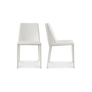Moes Nora Dining Chair White Vegan Leather - Set Of Two YM-1004-18