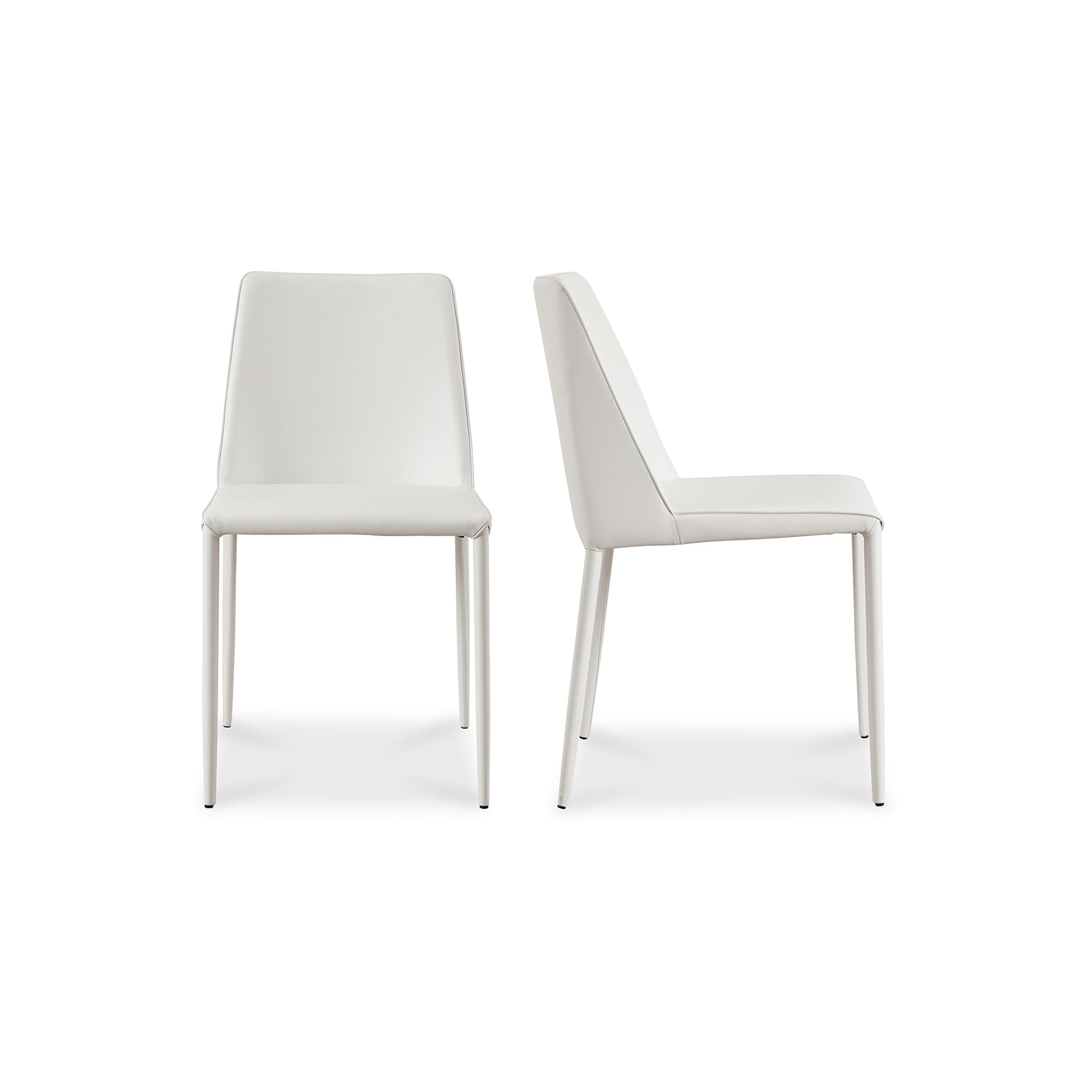 Moes Nora Dining Chair White Vegan Leather - Set Of Two YM-1004-18