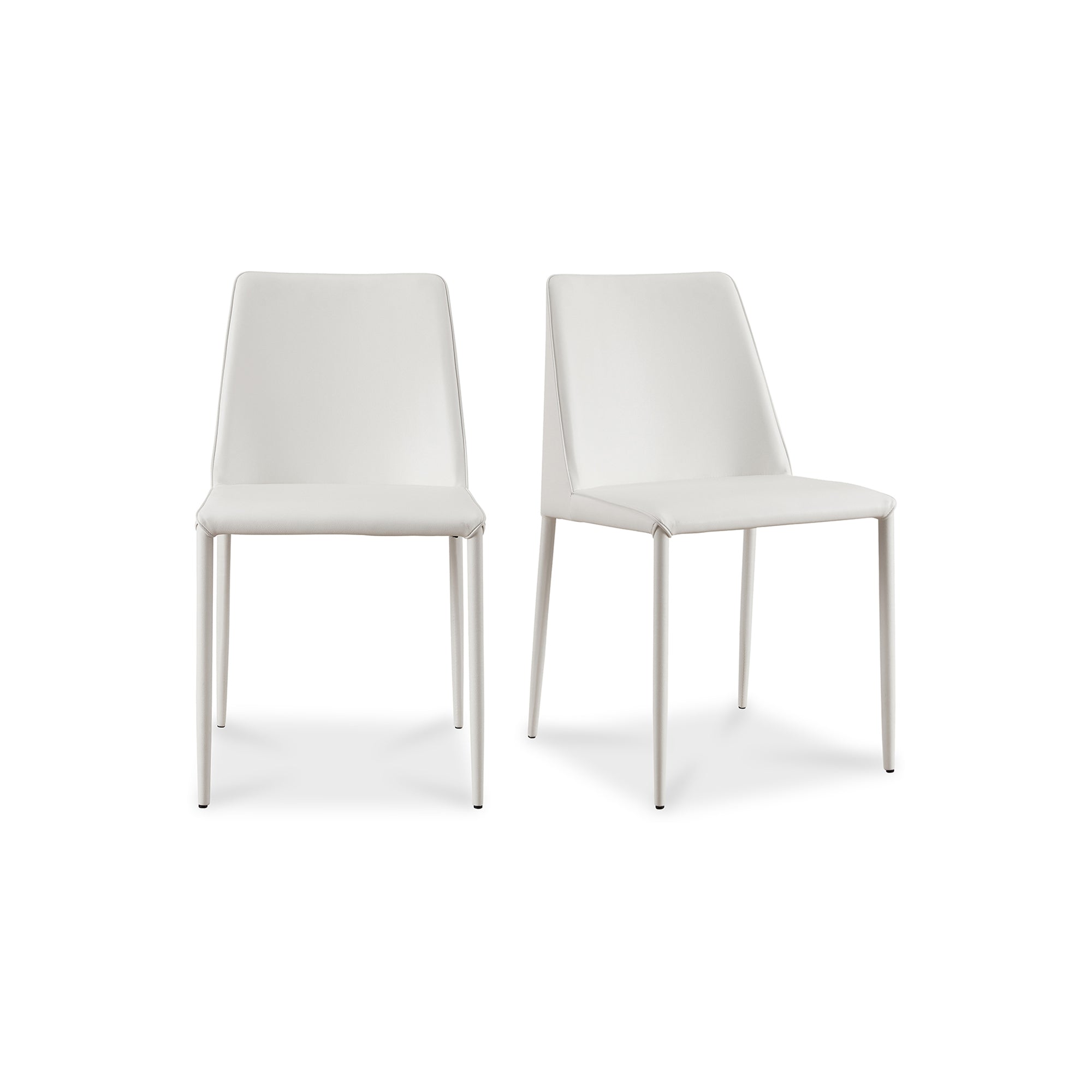 Moes Nora Dining Chair White Vegan Leather - Set Of Two YM-1004-18