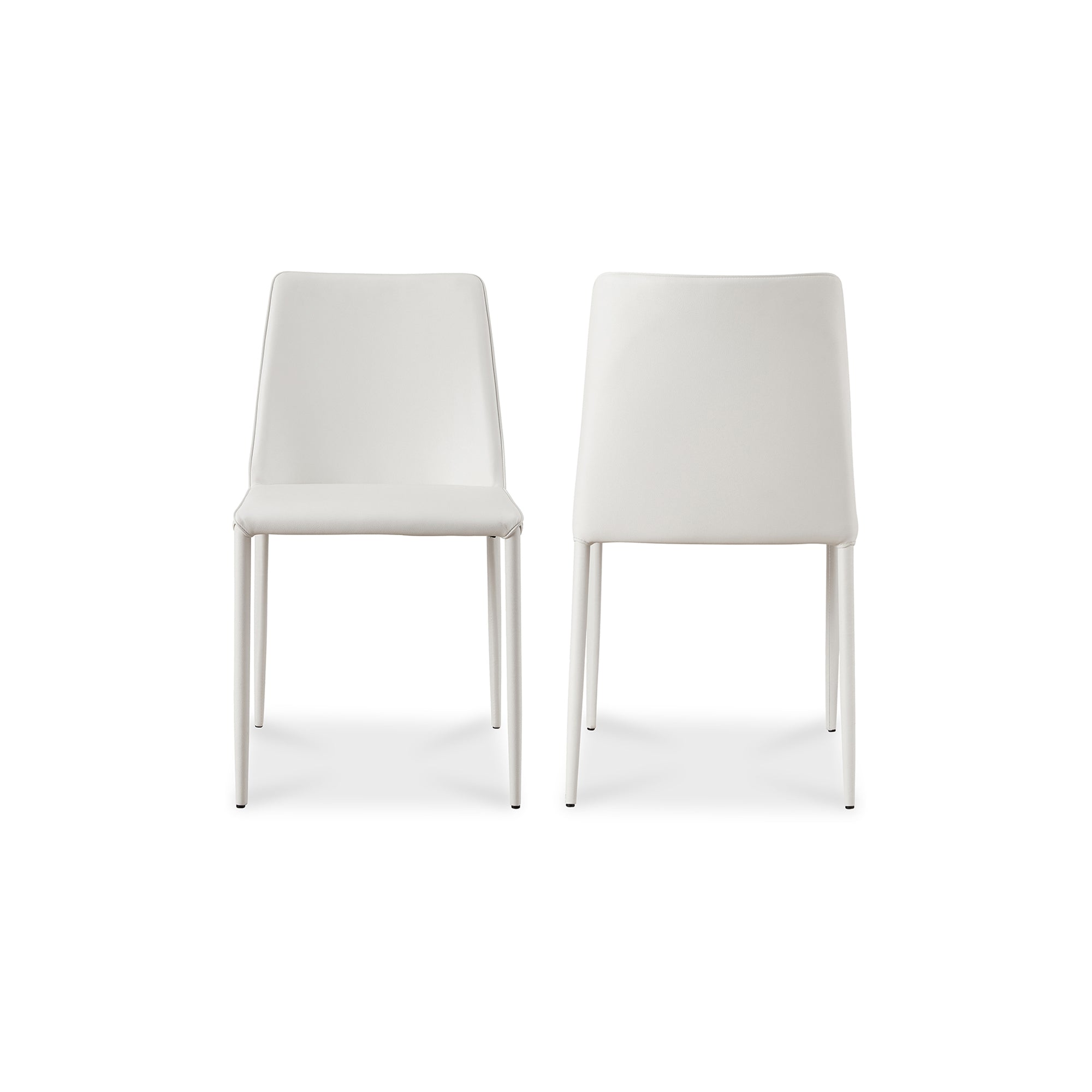 Moes Nora Dining Chair White Vegan Leather - Set Of Two YM-1004-18
