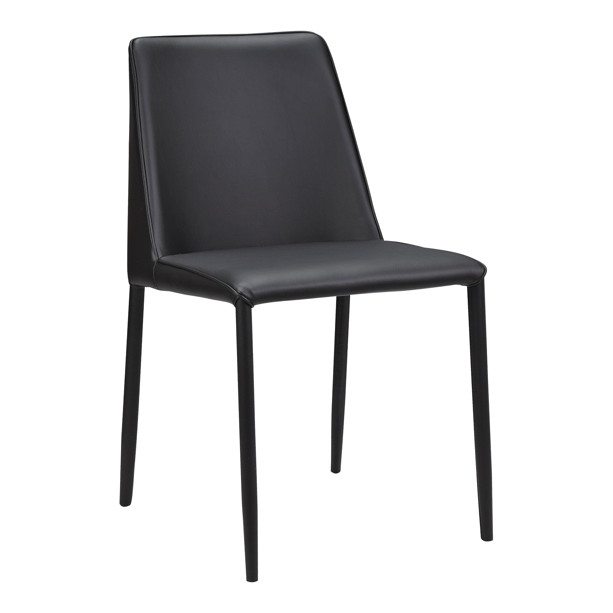 Moes Nora Dining Chair Black Vegan Leather - Set Of Two YM-1004-29