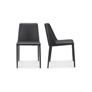 Moes Nora Dining Chair Black Vegan Leather - Set Of Two YM-1004-29