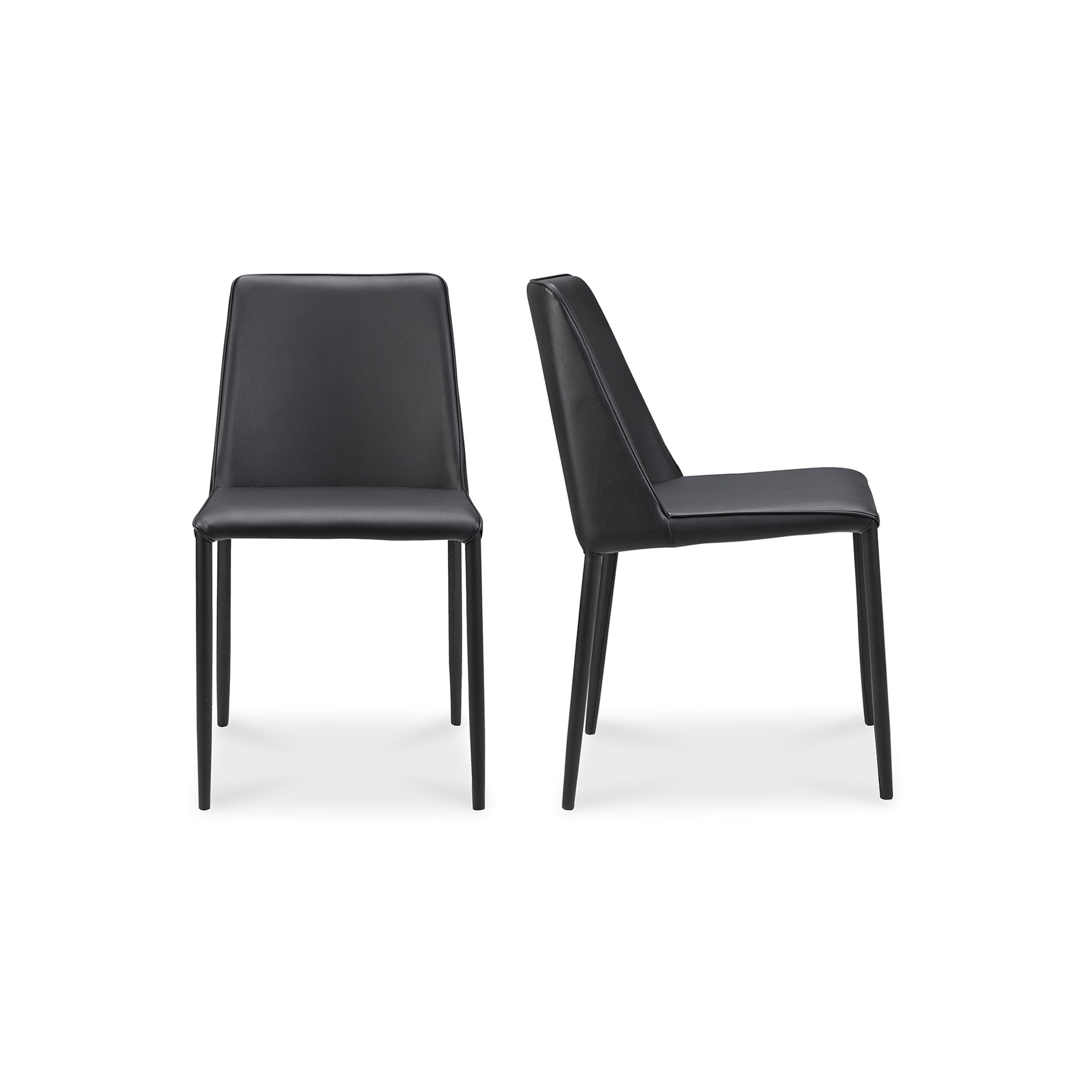 Moes Nora Dining Chair Black Vegan Leather - Set Of Two YM-1004-29