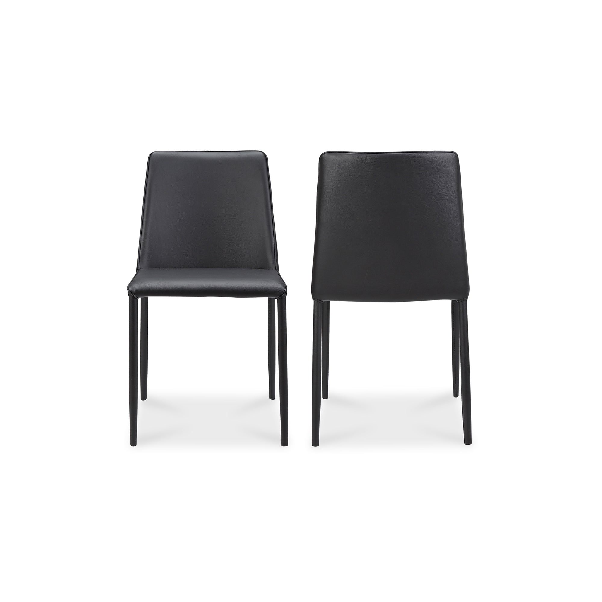 Moes Nora Dining Chair Black Vegan Leather - Set Of Two YM-1004-29