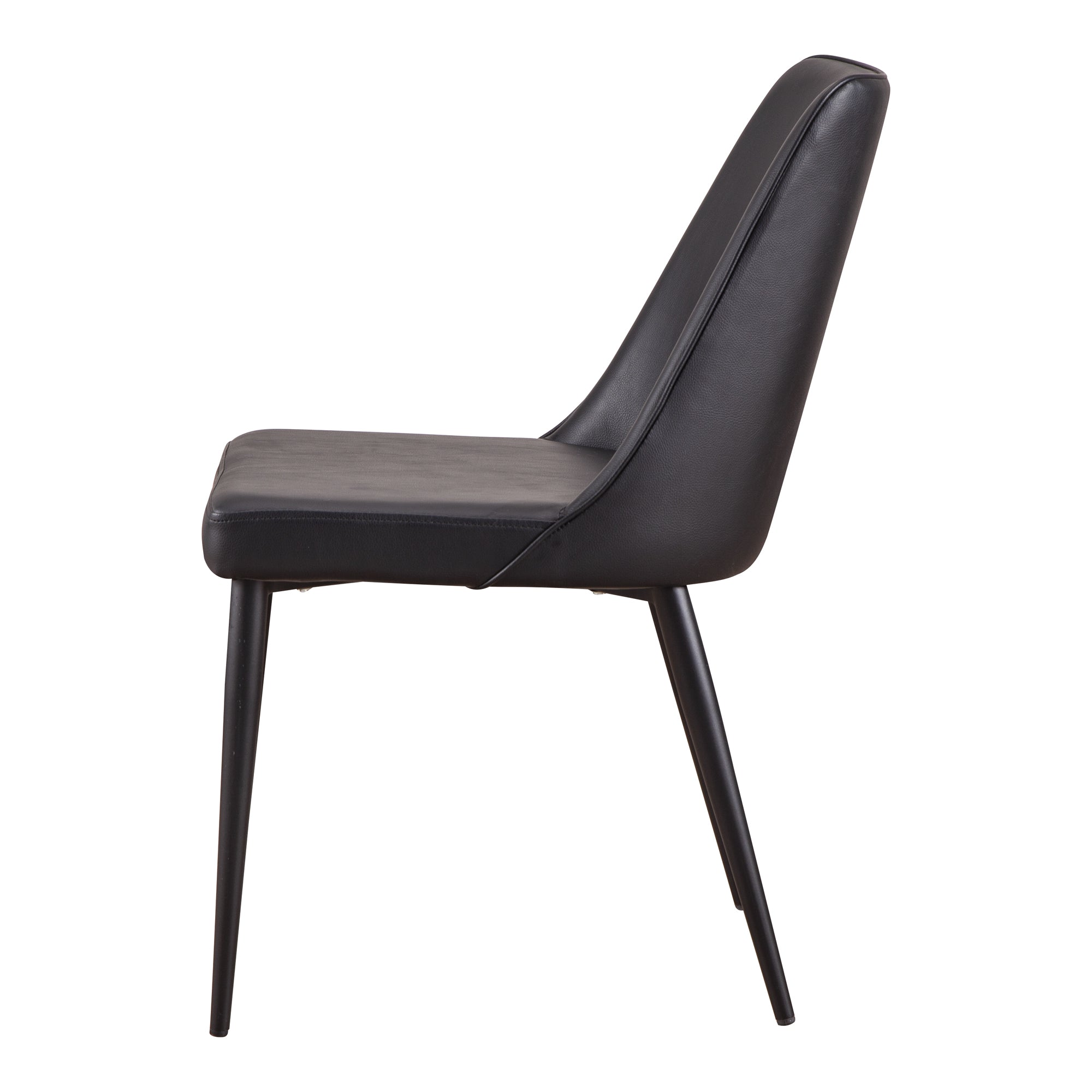 Moes Lula Dining Chair Black Vegan Leather - Set Of Two YM-1006-02