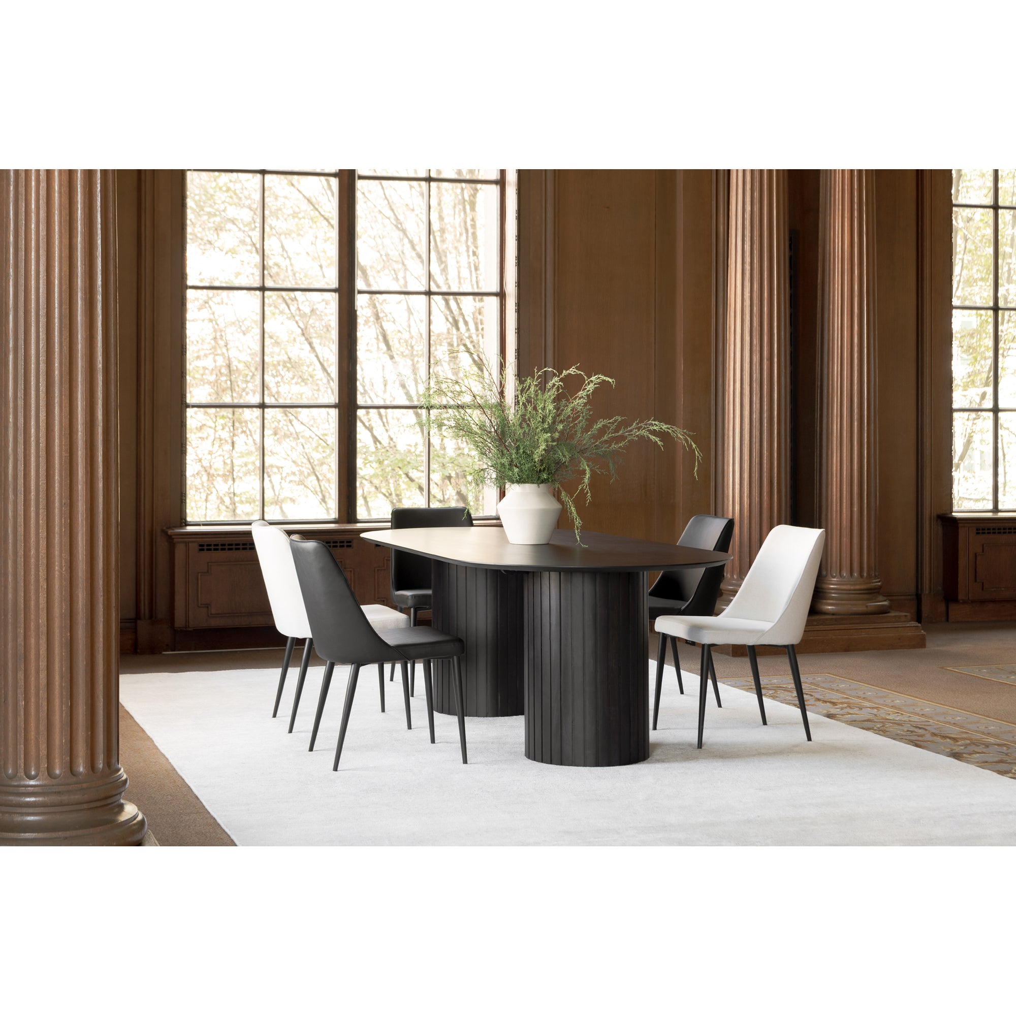 Moes Lula Dining Chair Black Vegan Leather - Set Of Two YM-1006-02
