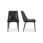 Moes Lula Dining Chair Black Vegan Leather - Set Of Two YM-1006-02