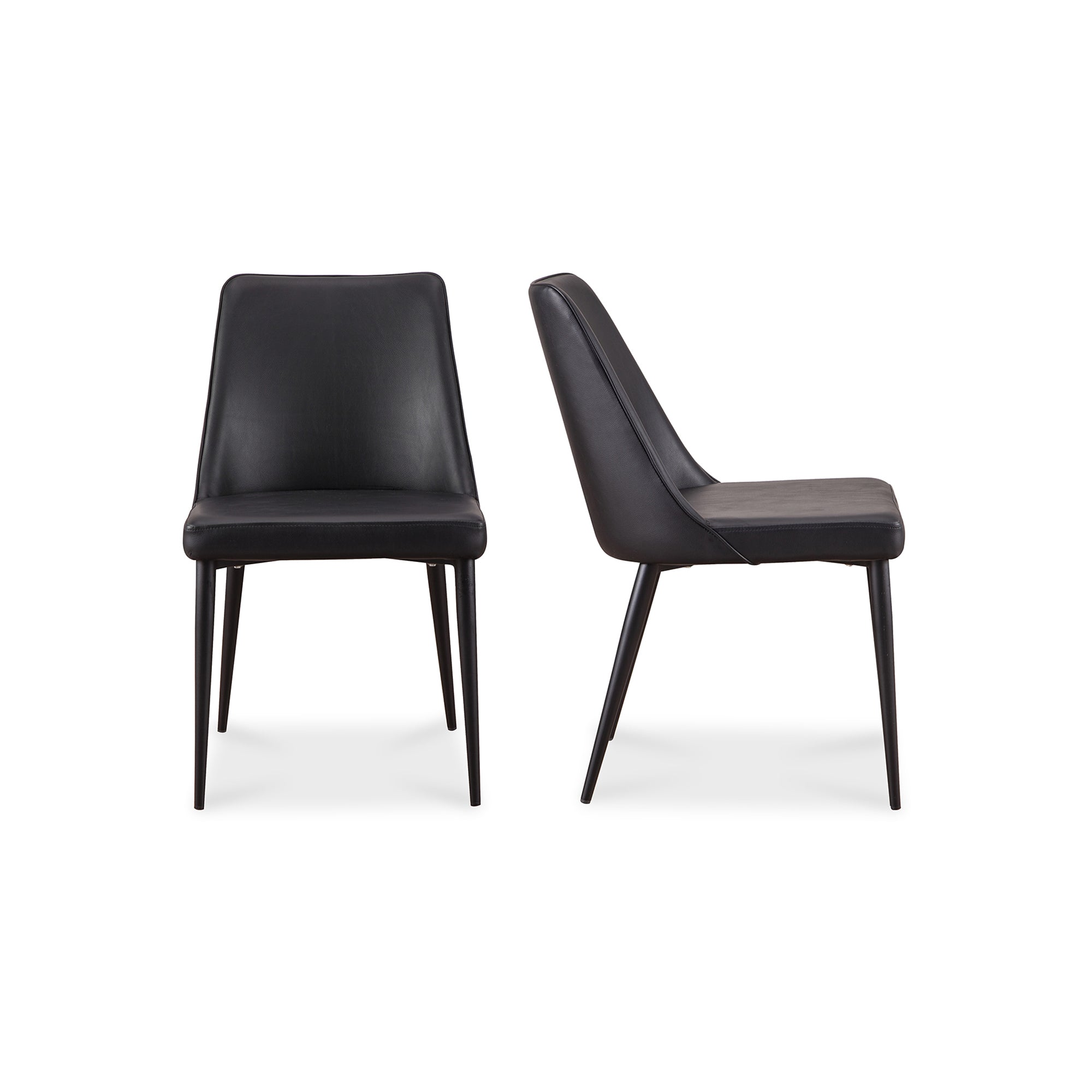 Moes Lula Dining Chair Black Vegan Leather - Set Of Two YM-1006-02