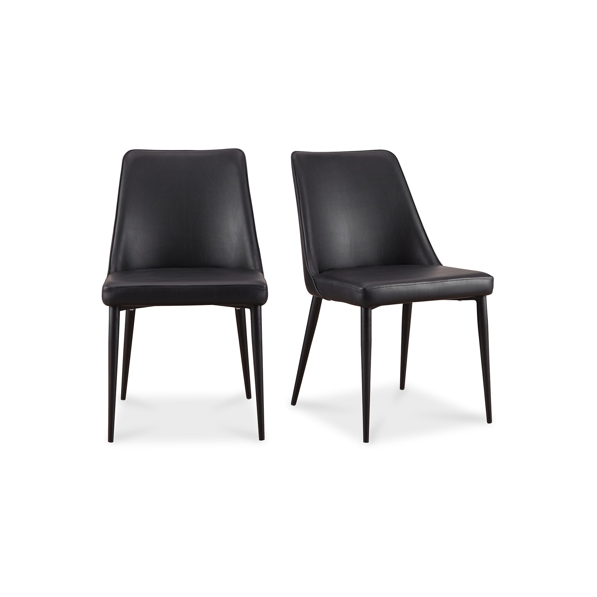 Moes Lula Dining Chair Black Vegan Leather - Set Of Two YM-1006-02