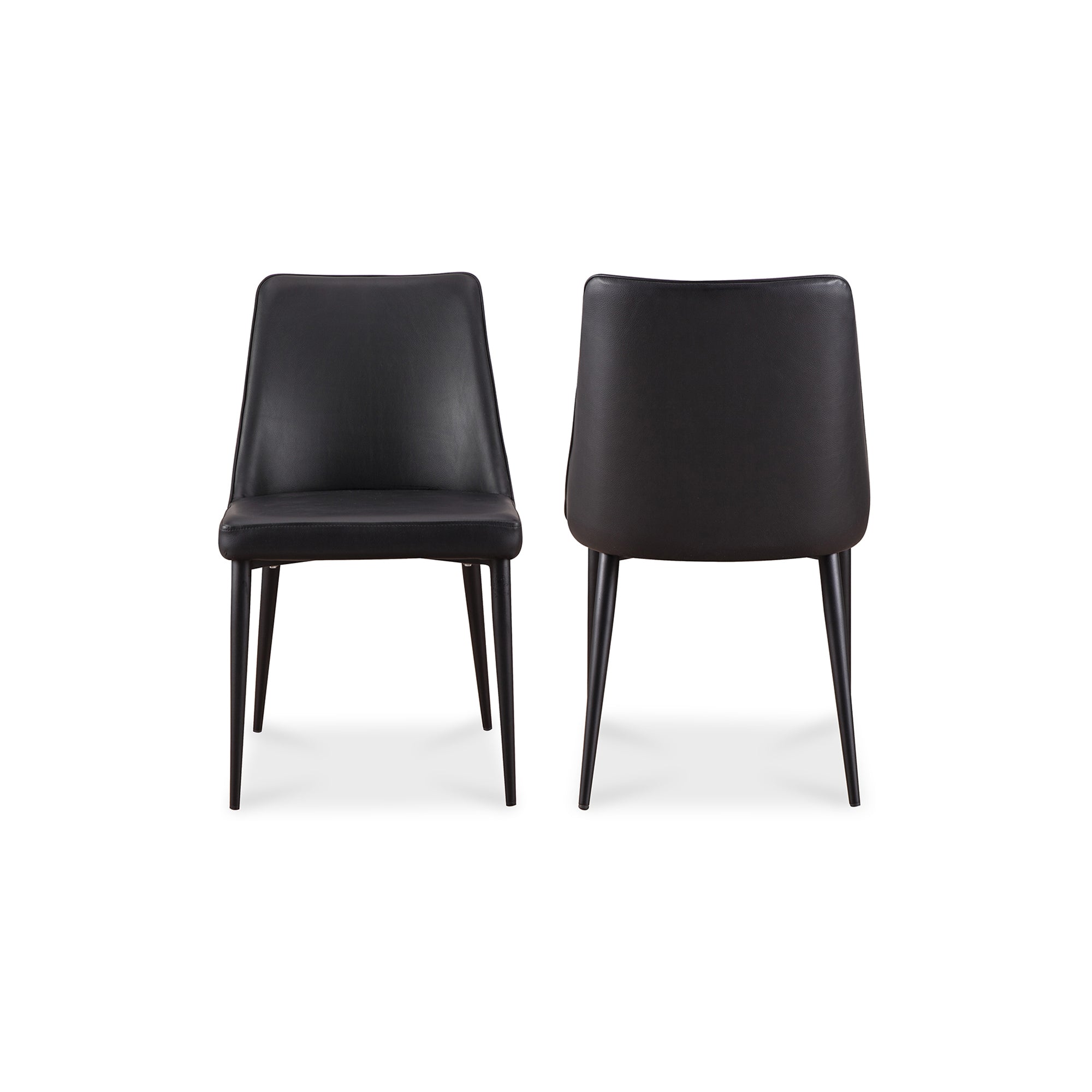 Moes Lula Dining Chair Black Vegan Leather - Set Of Two YM-1006-02
