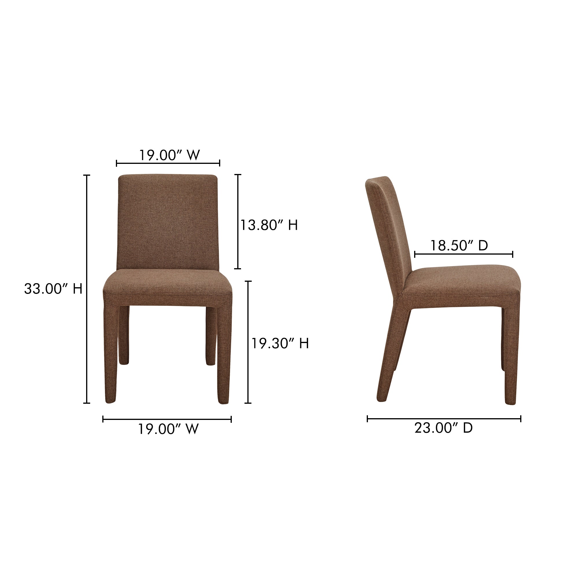 Moes Monte Dining Chair Brown - Set Of Two YM-1008-03