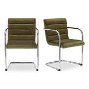 Moes Pedro Dining Chair Green Mohair Set of Two YM-1021-16
