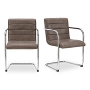 Moes Pedro Dining Chair Dark Brown Leather Set of Two YM-1021-20