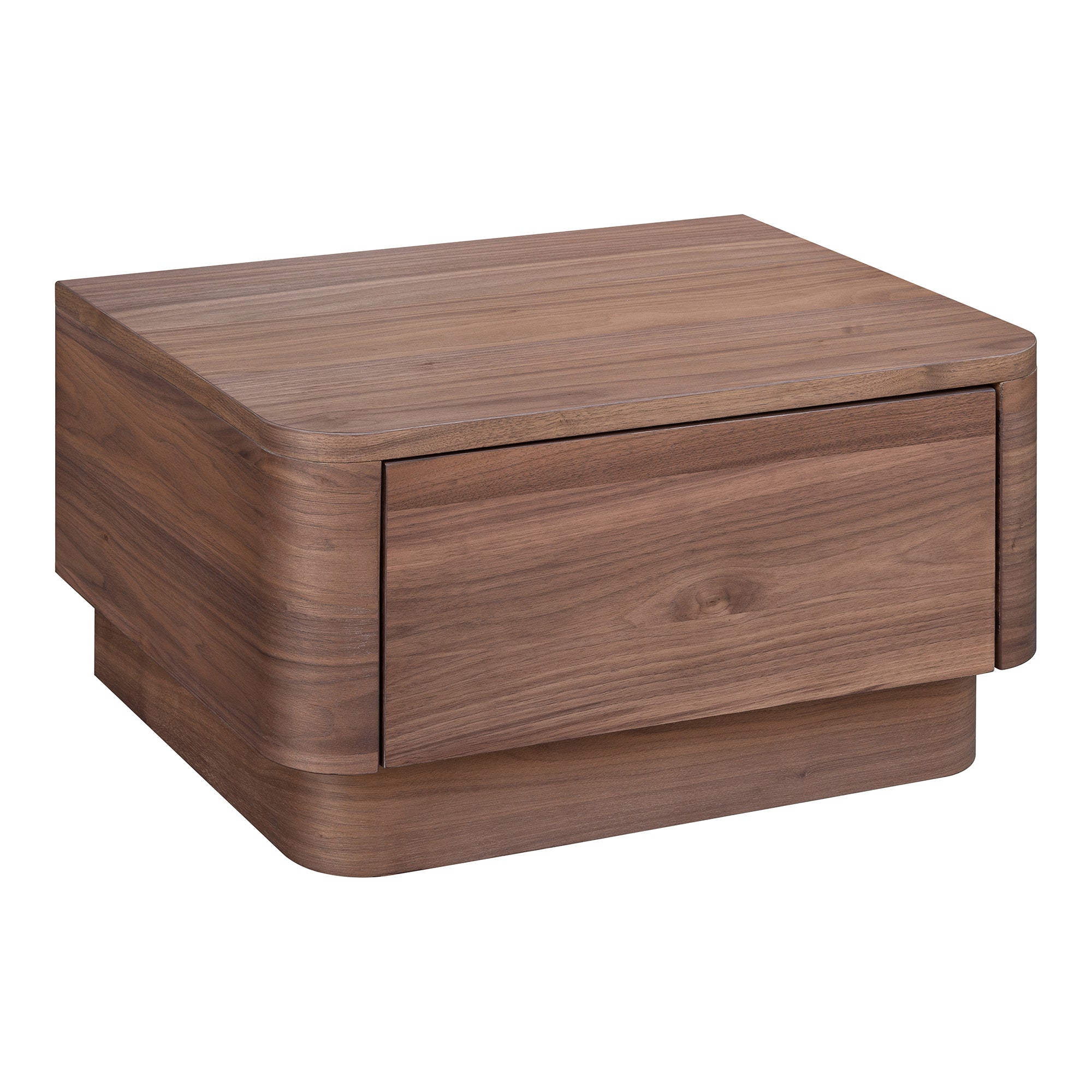 Moes Round Off Small Nightstand Walnut YR-1001-03