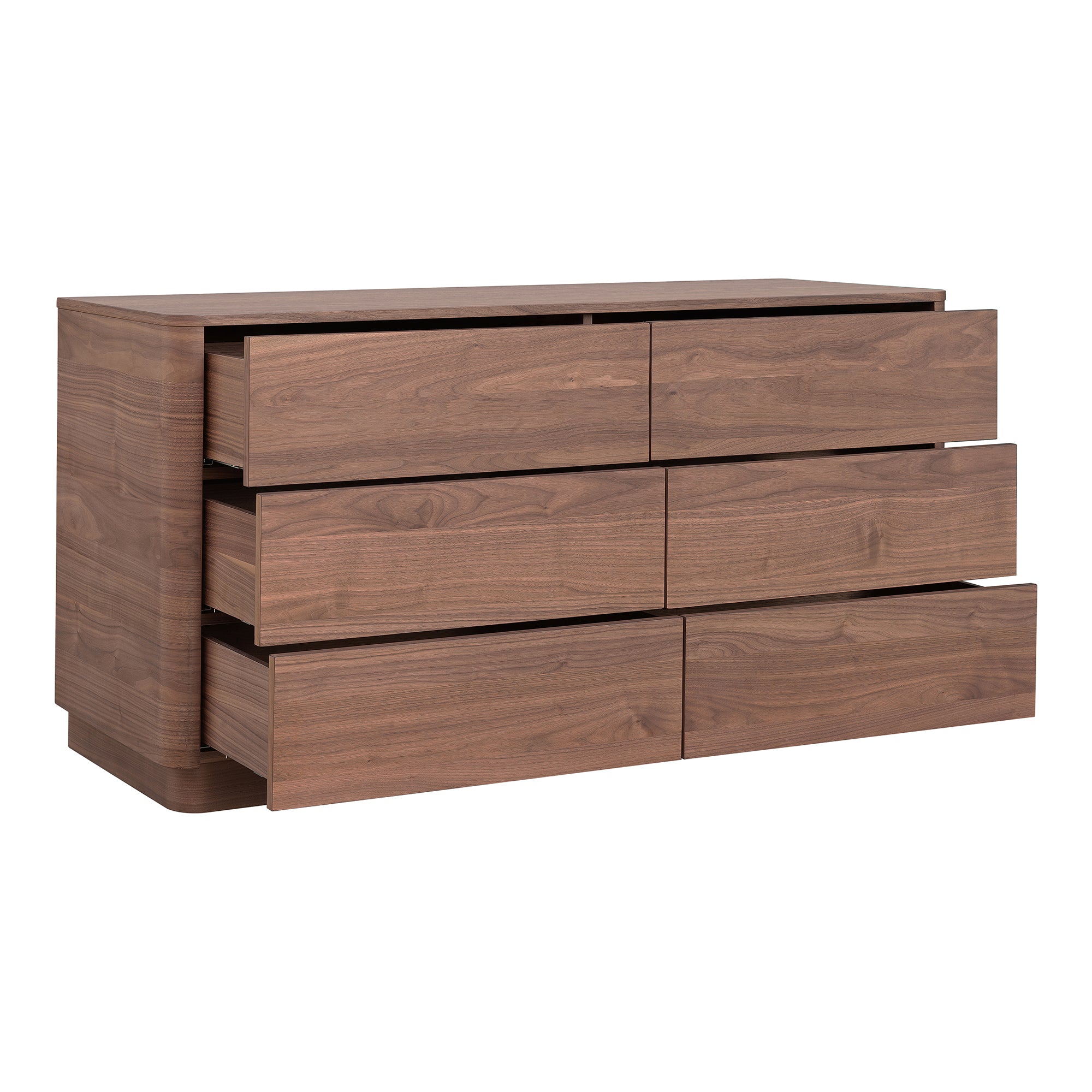 Moes Round Off Dresser Walnut Brown YR-1003-03