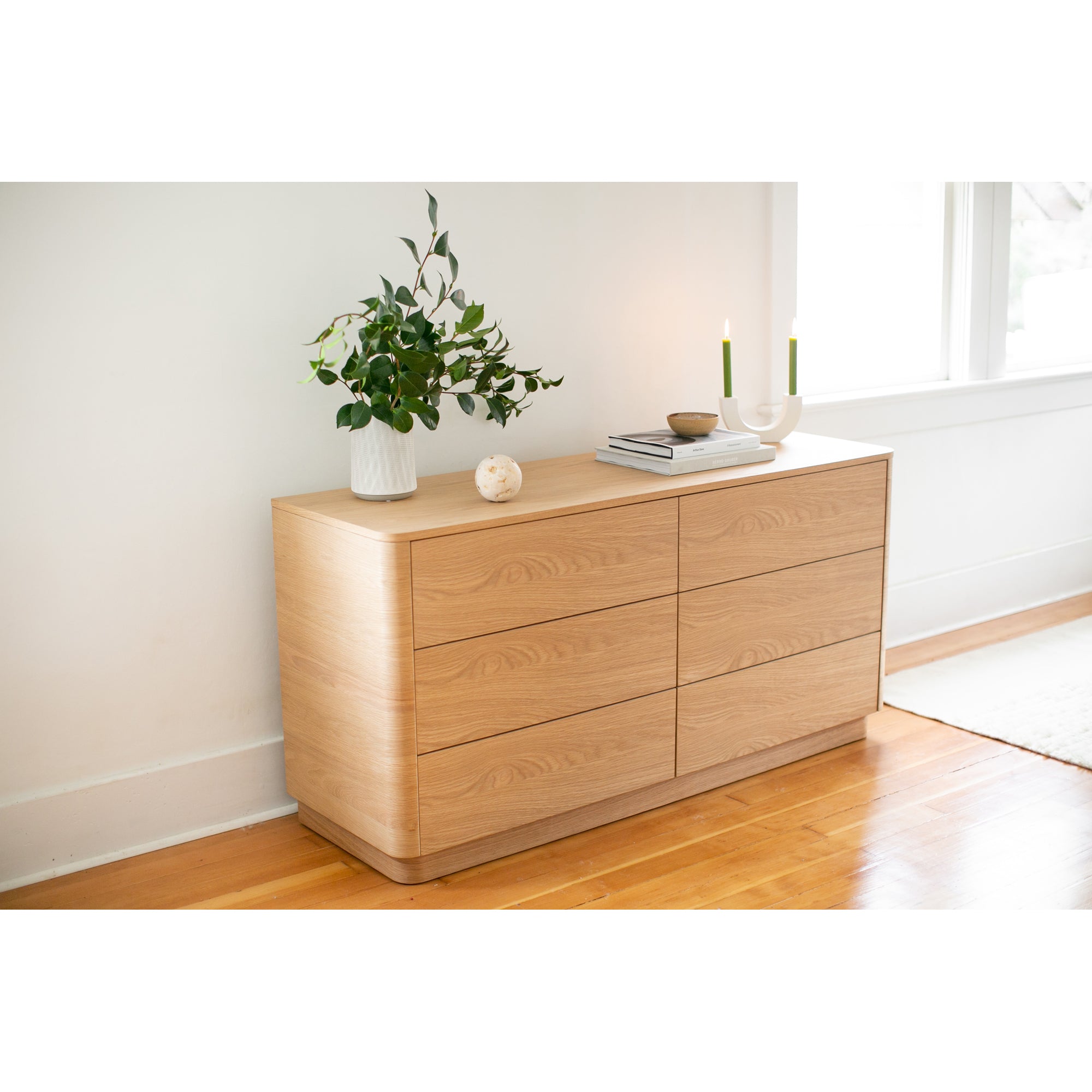 Moes Round Off Dresser Light Oak Brown YR-1003-21