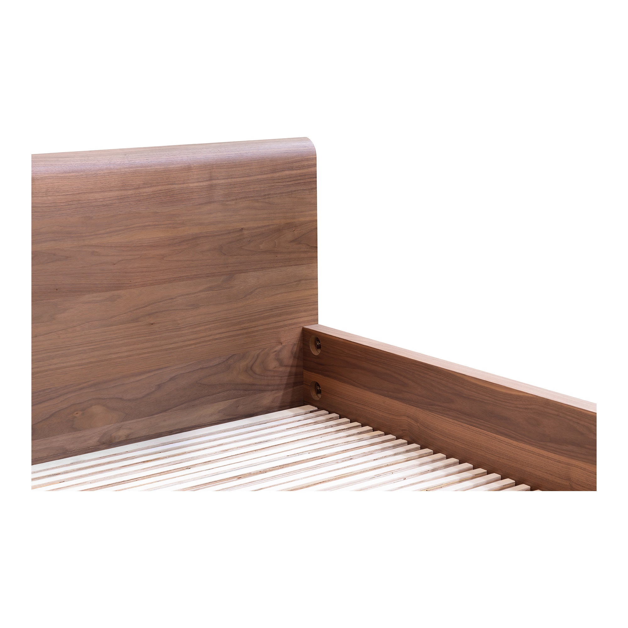 Moes Round Off Queen Bed Walnut Brown YR-1005-03-0