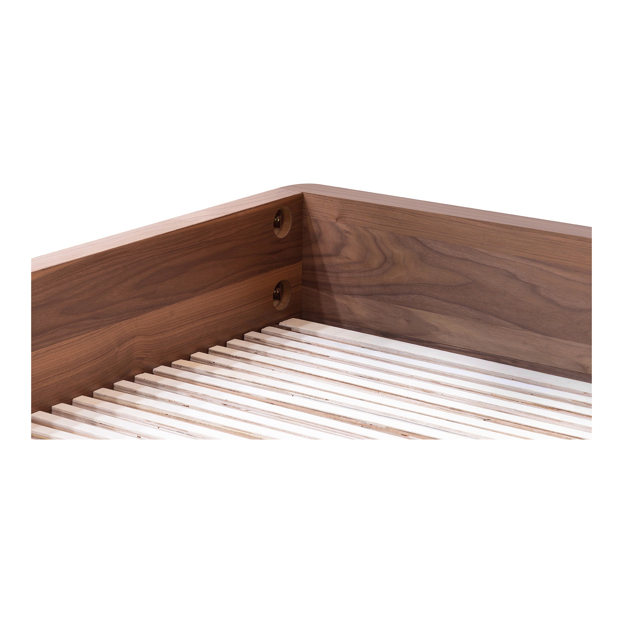 Moes Round Off Queen Bed Walnut Brown YR-1005-03-0
