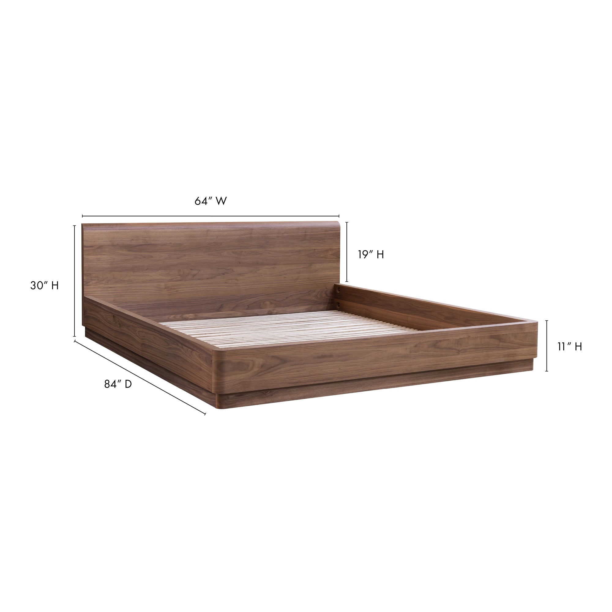 Moes Round Off Queen Bed Walnut Brown YR-1005-03-0