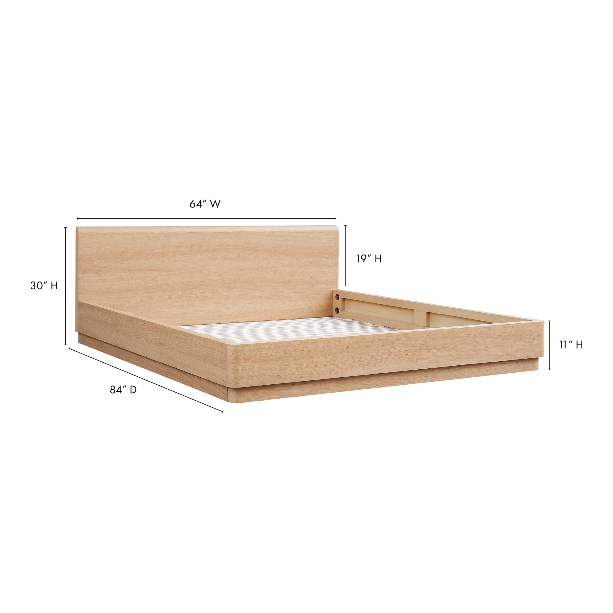 Moes Round Off Queen Bed Light Oak Brown YR-1005-21-0