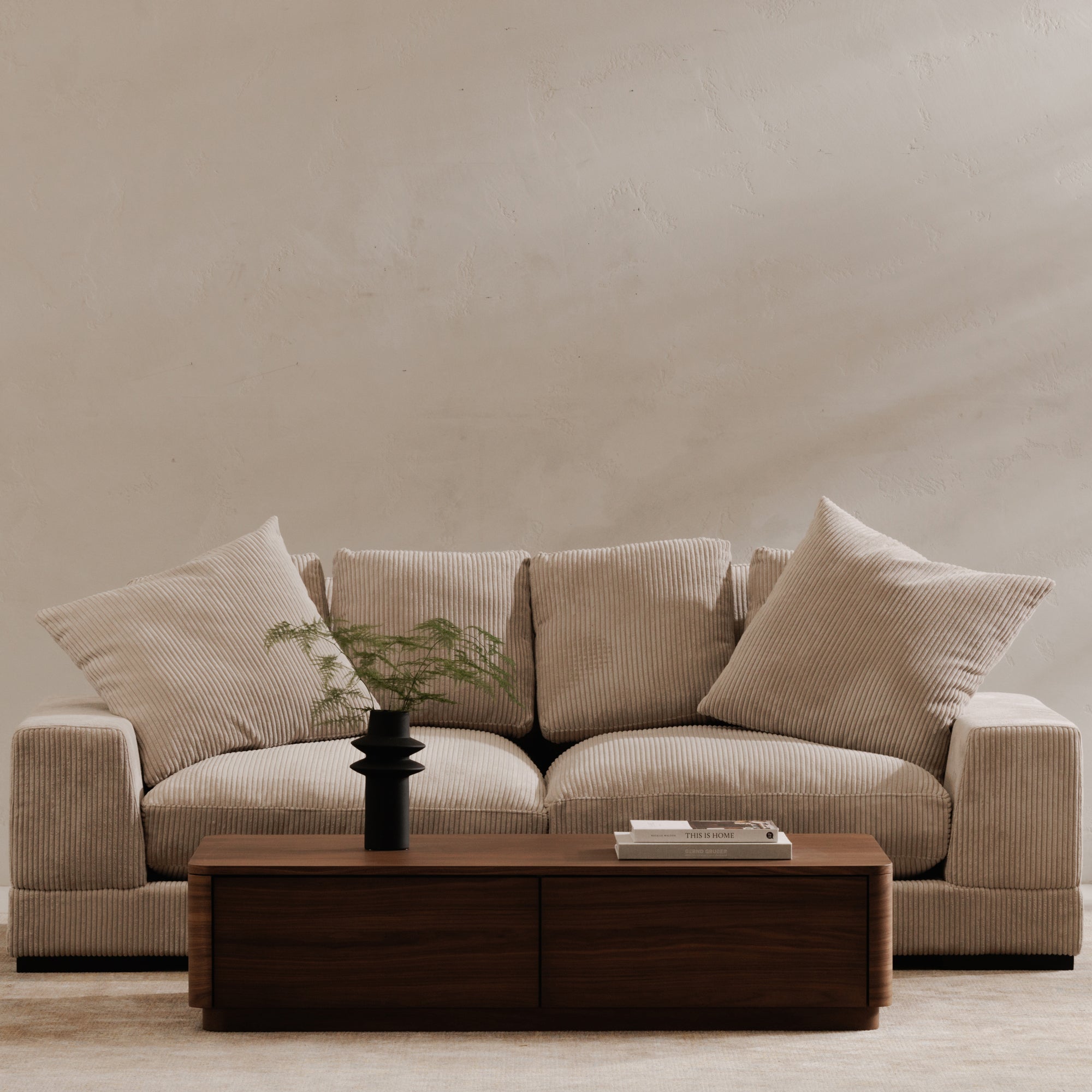 Moes Round Off Coffee Table Walnut Brown YR-1007-03