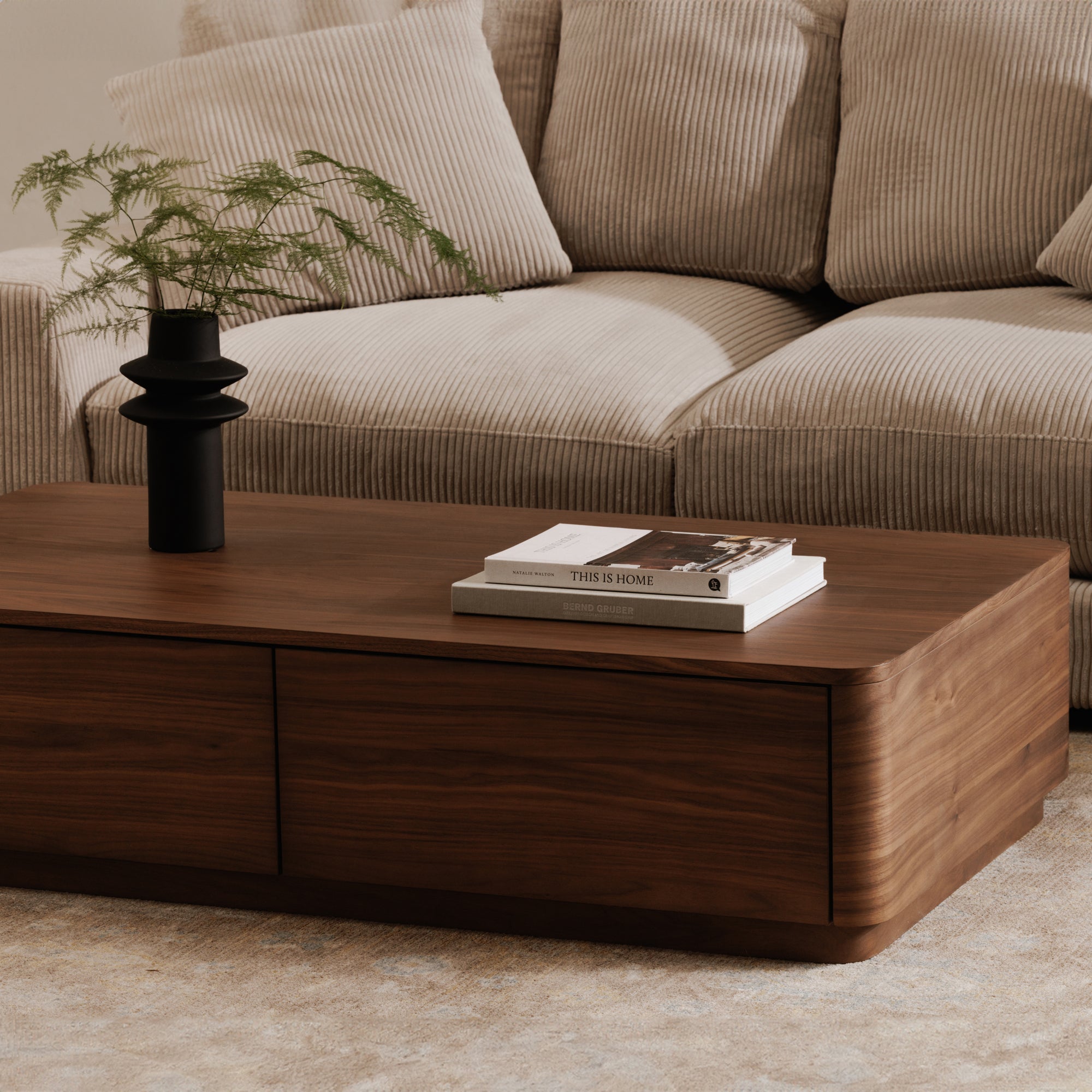 Moes Round Off Coffee Table Walnut Brown YR-1007-03