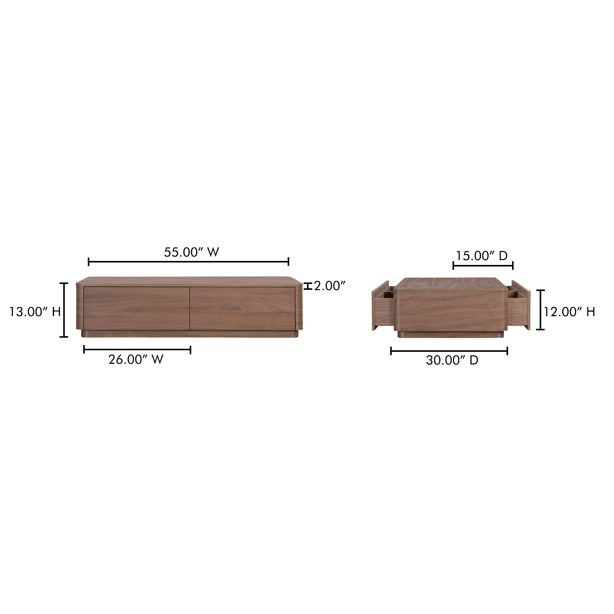 Moes Round Off Coffee Table Walnut Brown YR-1007-03