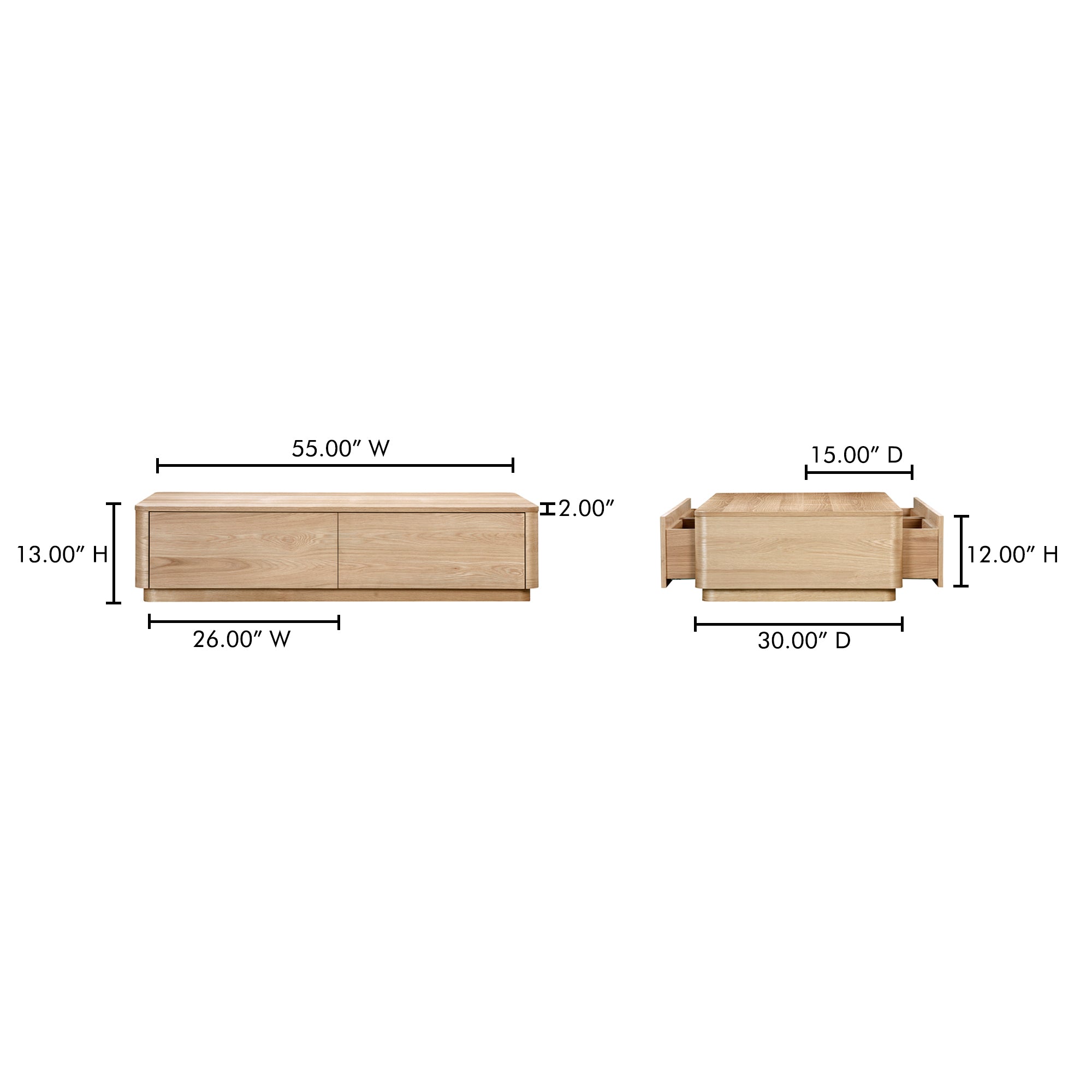 Moes Round Off Coffee Table Natural Oak YR-1007-24