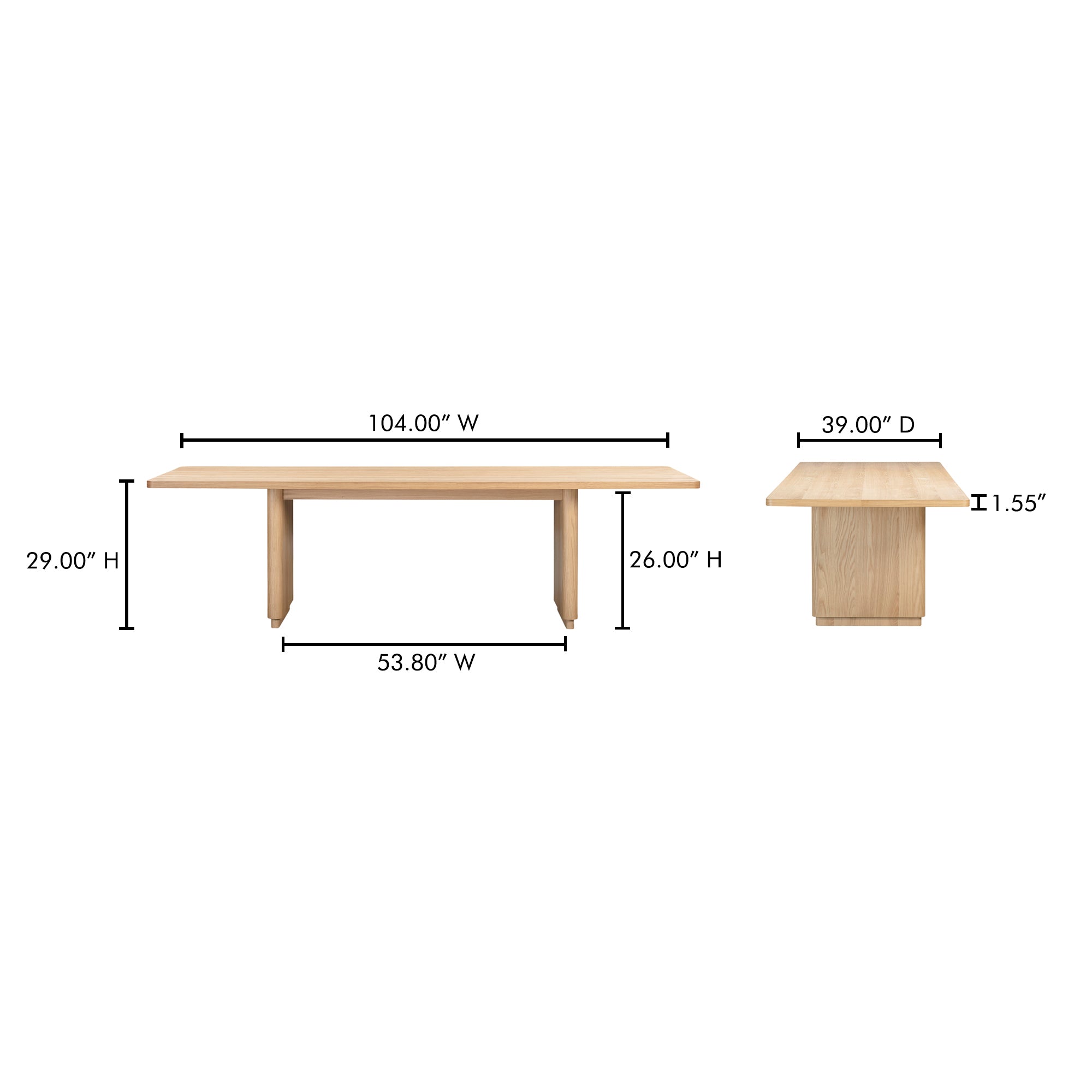 Moes Round Off Large Dining Table Natural Oak YR-1011-24-0