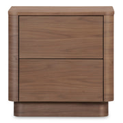 Moes Round Off Tall Nightstand Walnut Brown YR-1013-03