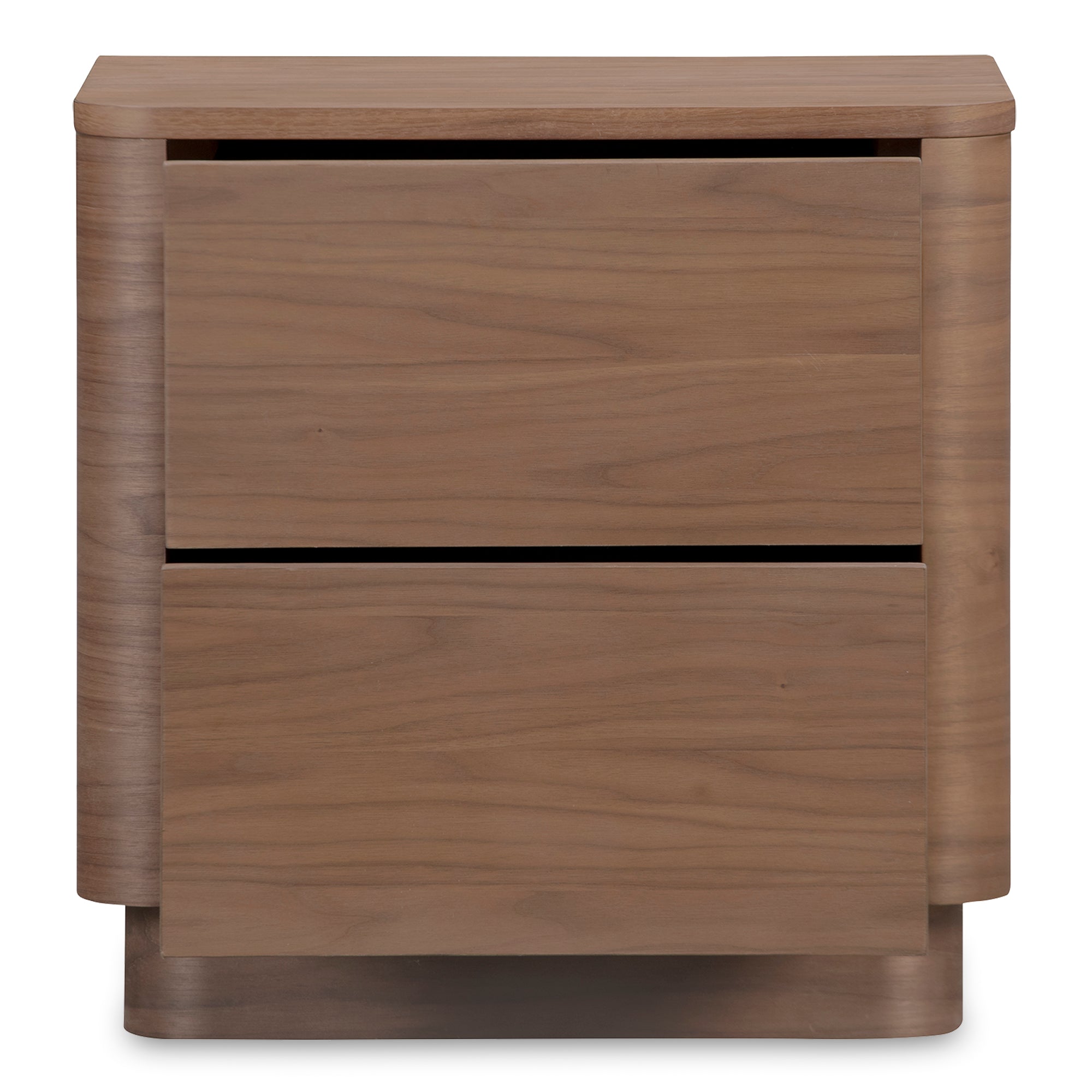 Moes Round Off Tall Nightstand Walnut Brown YR-1013-03