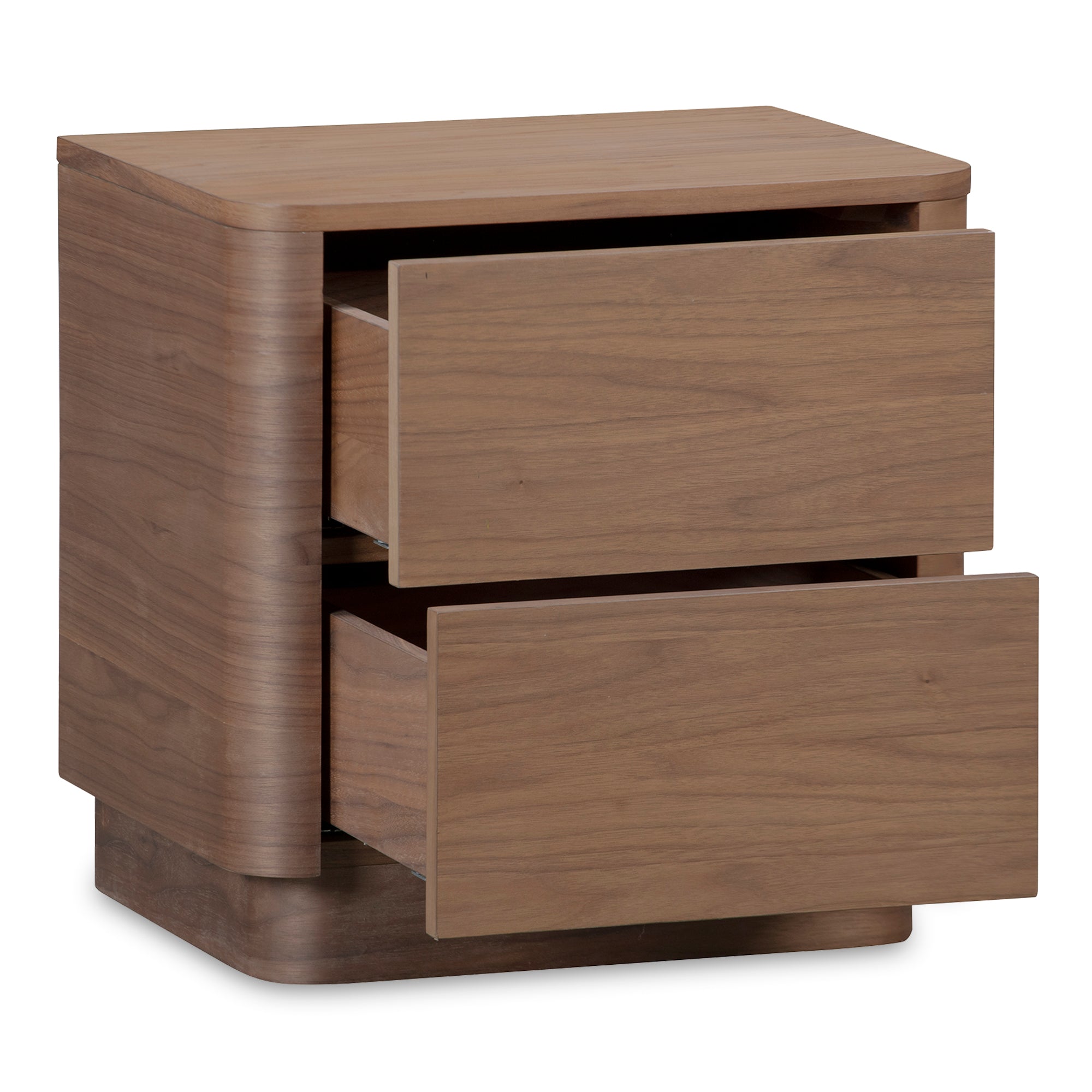 Moes Round Off Tall Nightstand Walnut Brown YR-1013-03