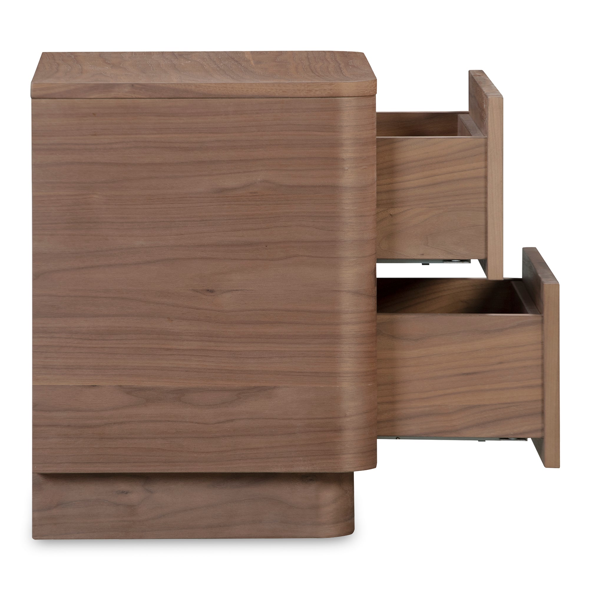 Moes Round Off Tall Nightstand Walnut Brown YR-1013-03